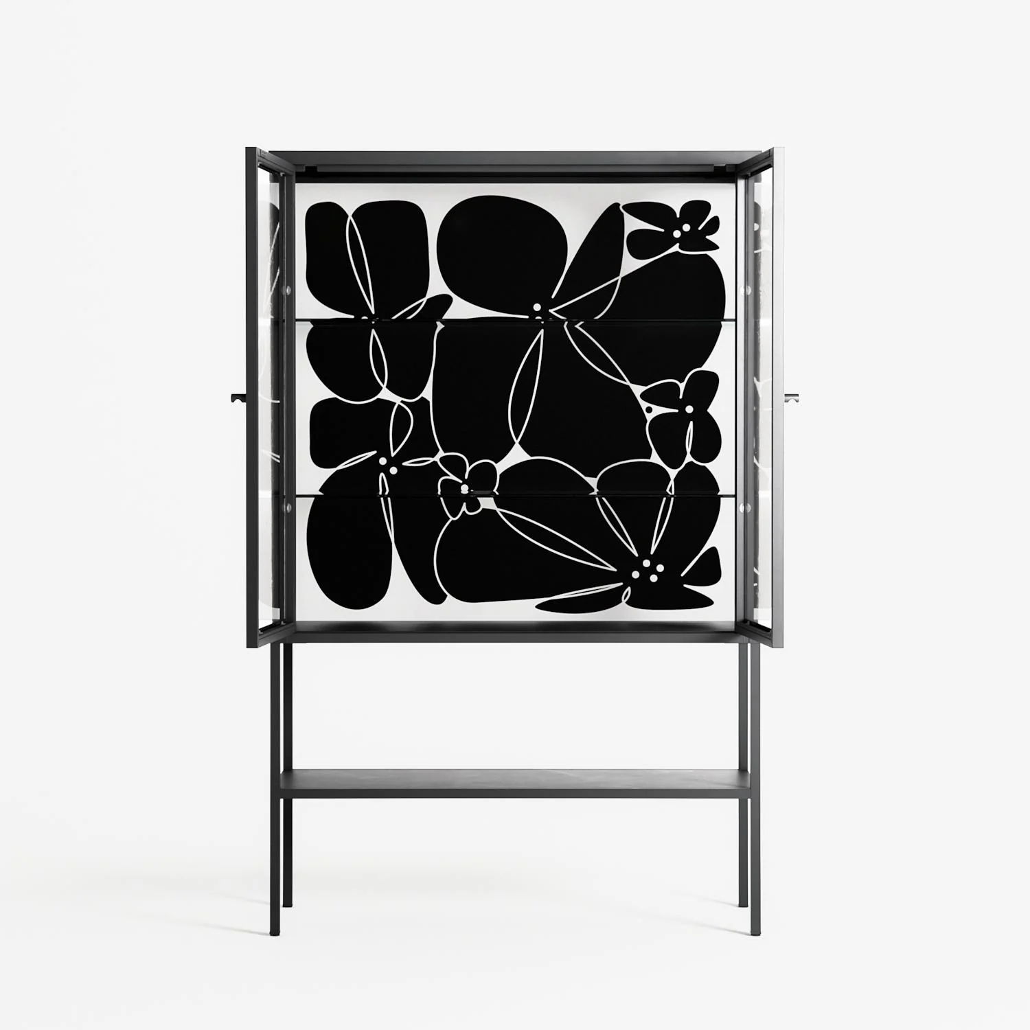 Black Flower - Loft Cabinet - Konrad Blaszczyk - Antracite - Clear glass - Image 3