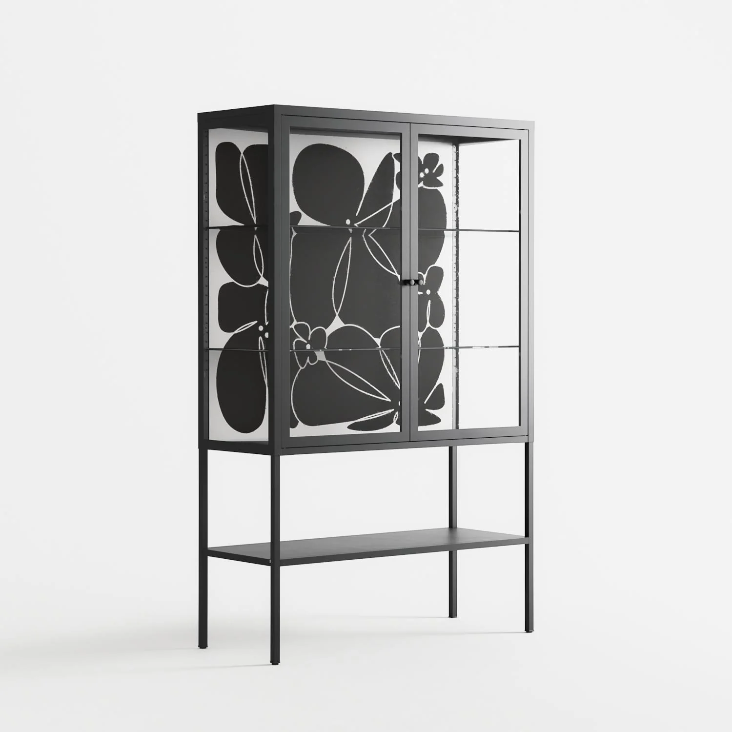 Black Flower - Loft Cabinet - Konrad Blaszczyk - Antracite - Clear glass - Image 4