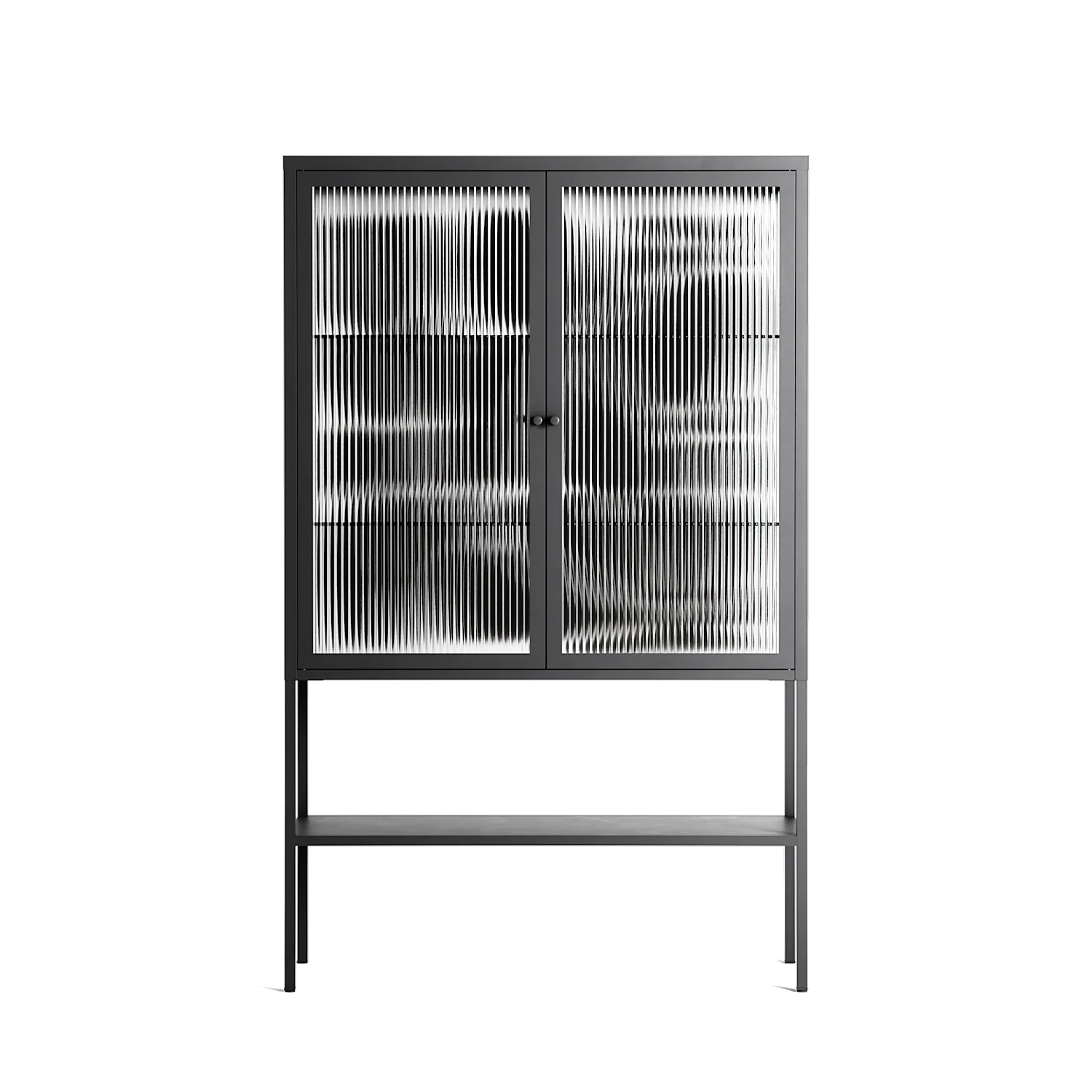 Black Flower - Loft Cabinet - Konrad Blaszczyk - Antracite - Reeded glass