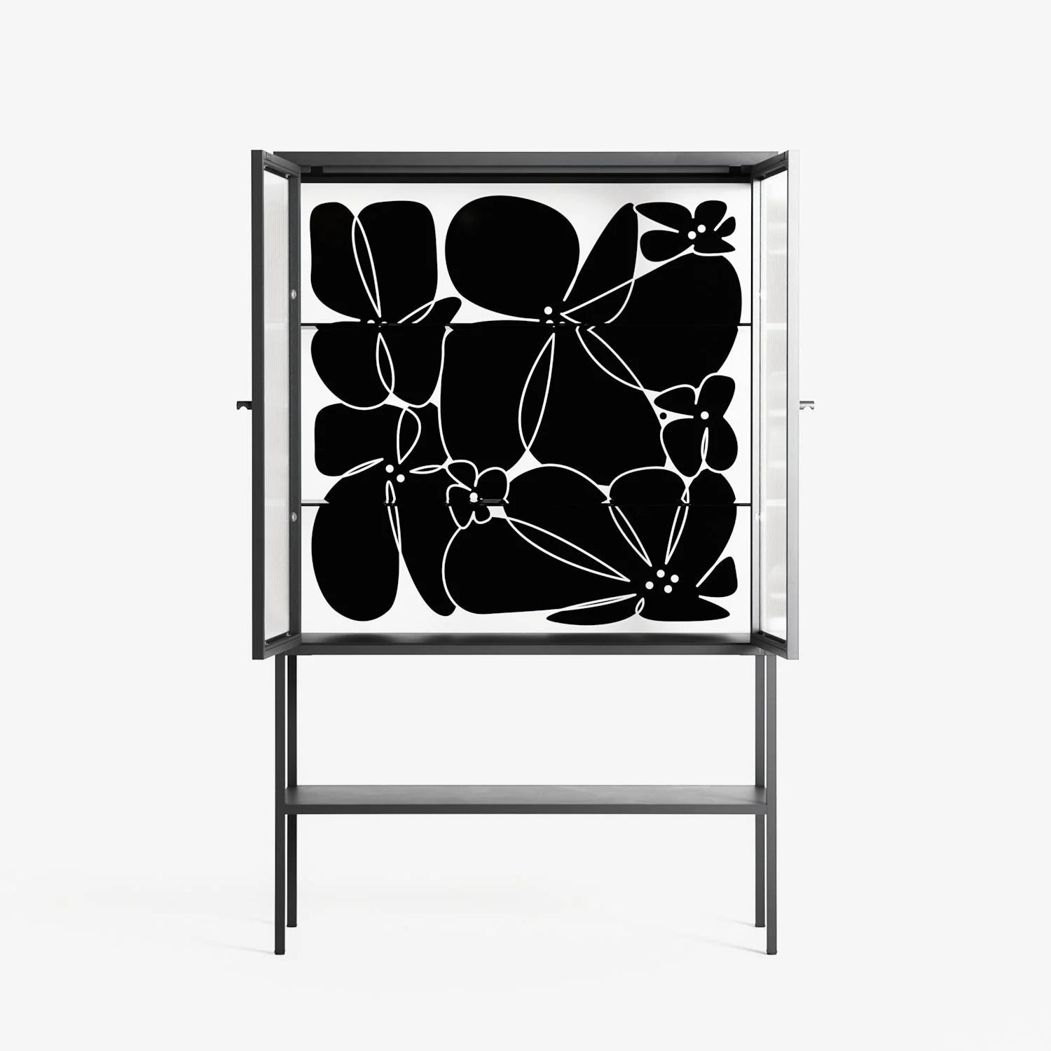 Black Flower - Loft Cabinet - Konrad Blaszczyk - Antracite - Reeded glass - Image 3