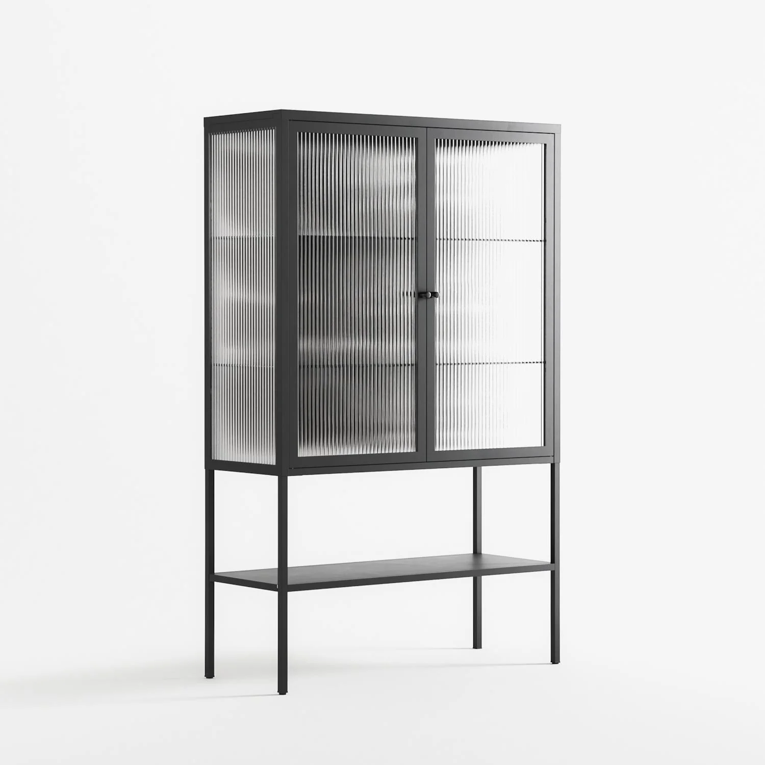 Black Flower - Loft Cabinet - Konrad Blaszczyk - Antracite - Reeded glass - Image 4