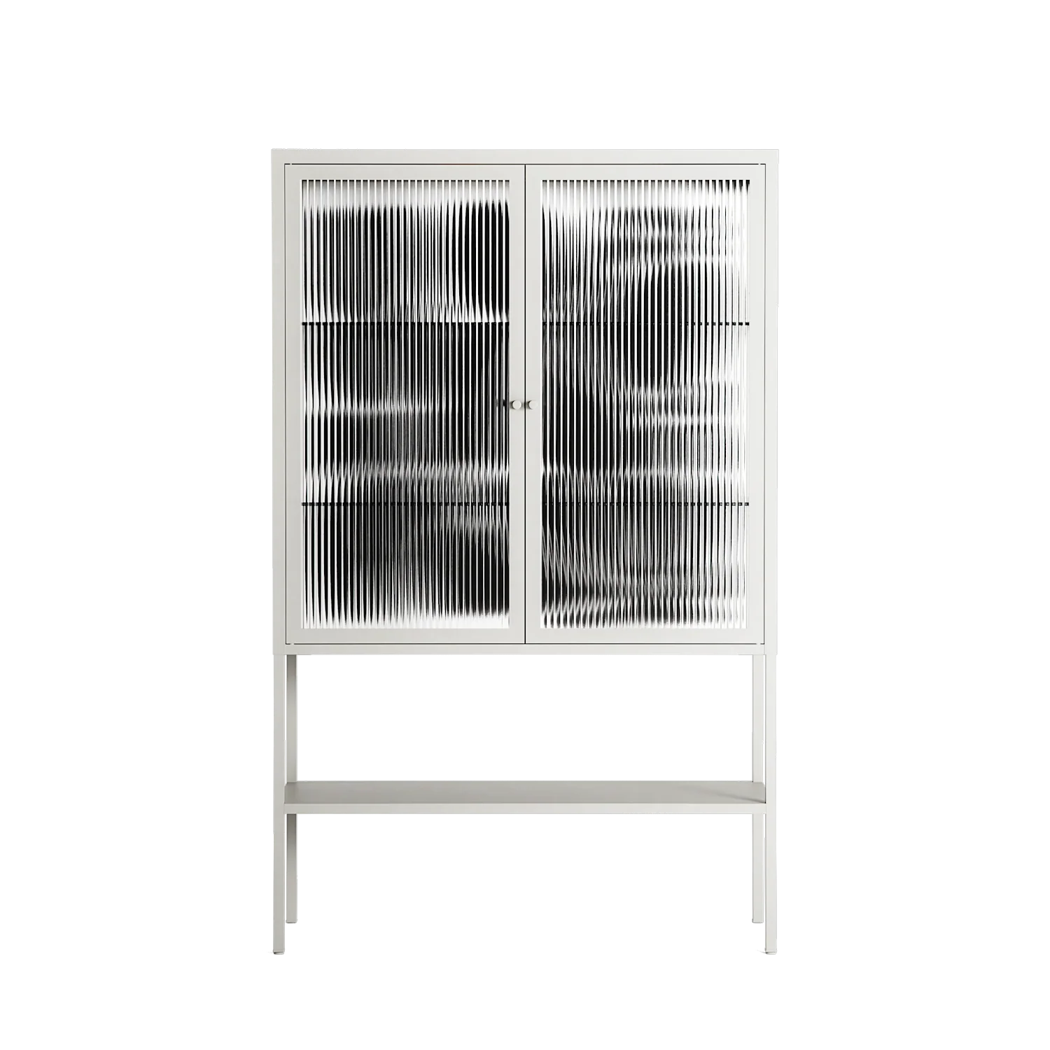 Black Flower - Loft Cabinet - Konrad Blaszczyk - Chalk - Reeded glass