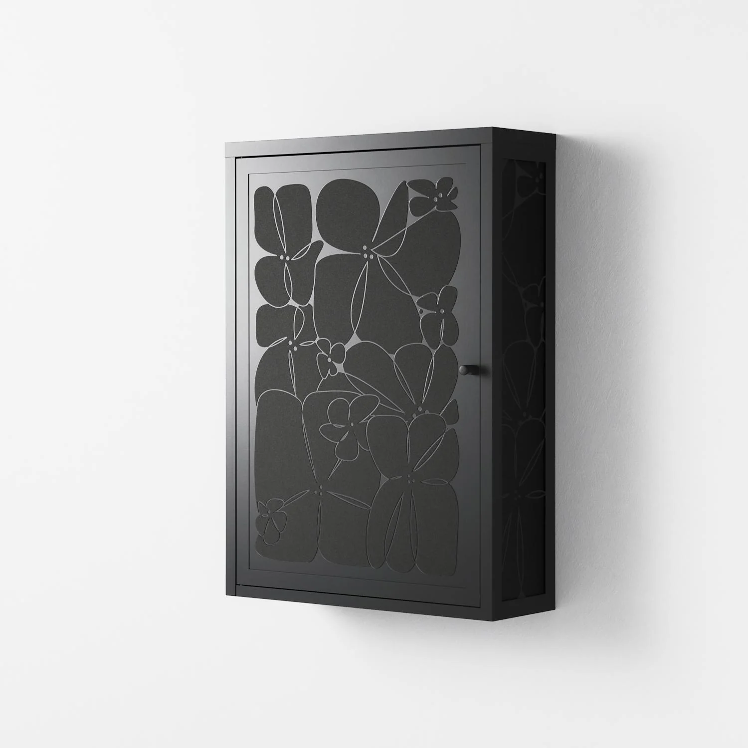 Black Flower - Wall Cabinet - Konrad Blaszczyk - Antracite - Overlay Metal - Image 2