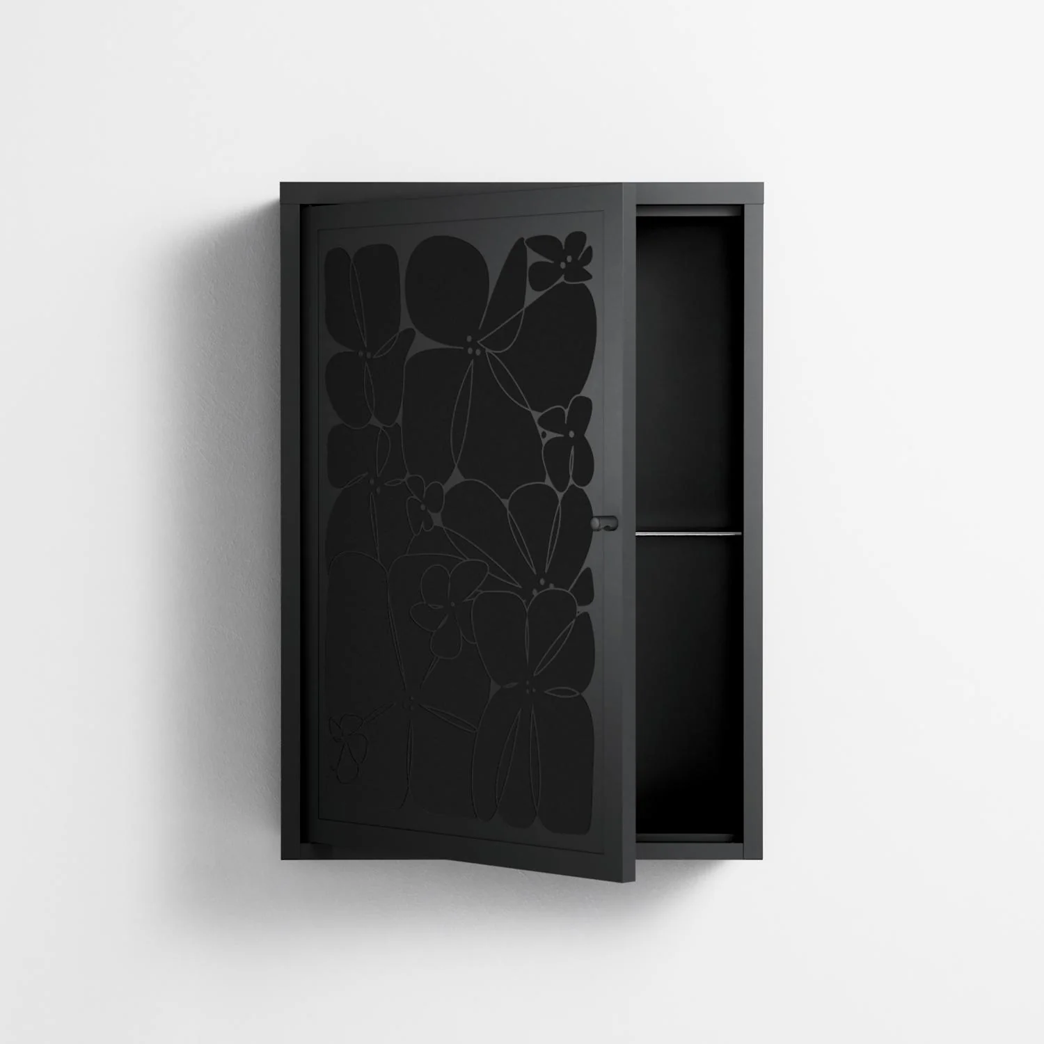 Black Flower - Wall Cabinet - Konrad Blaszczyk - Antracite - Overlay Metal - Image 3