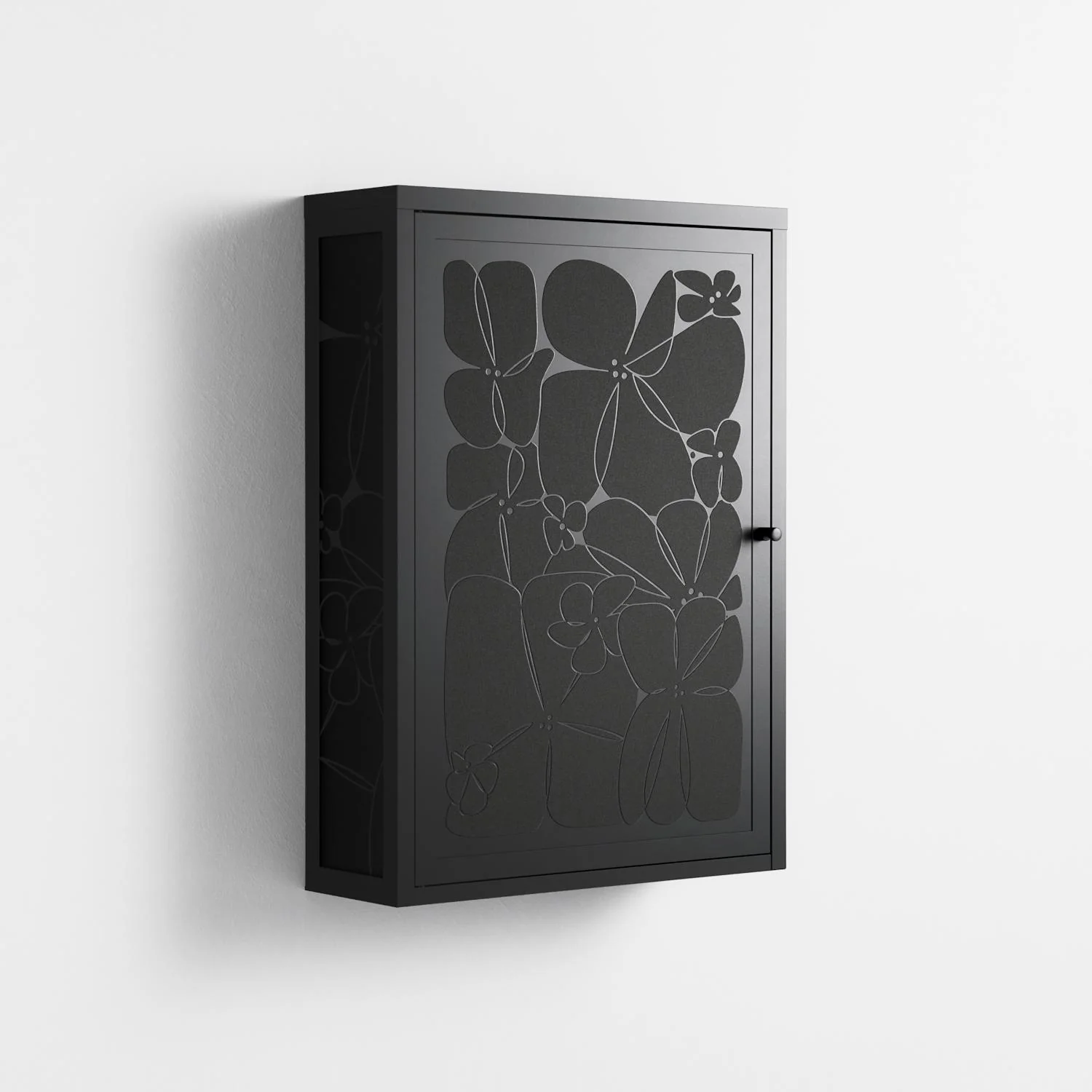 Black Flower - Wall Cabinet - Konrad Blaszczyk - Antracite - Overlay Metal - Image 4