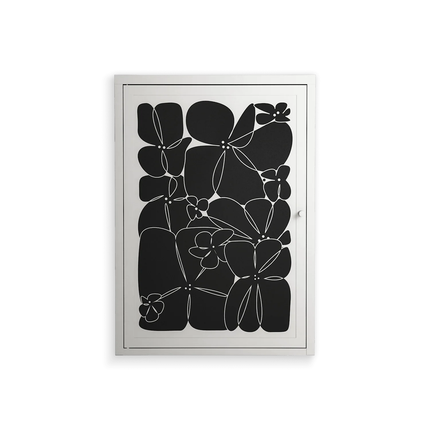 Black Flower - Wall Cabinet - Konrad Blaszczyk - Chalk - Overlay Metal