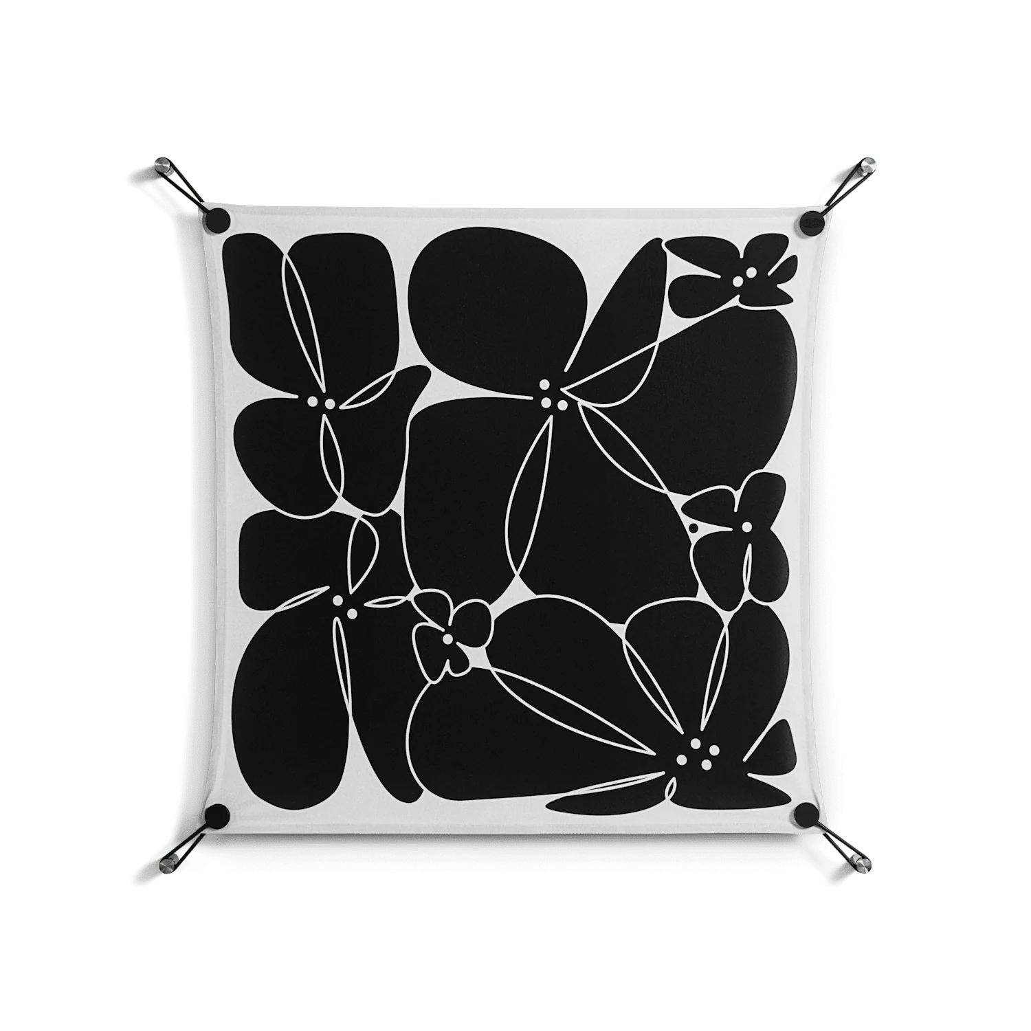 Black Flowers - Work On Wall - Konrad Blaszczyk - Black - 70 x 70 cm