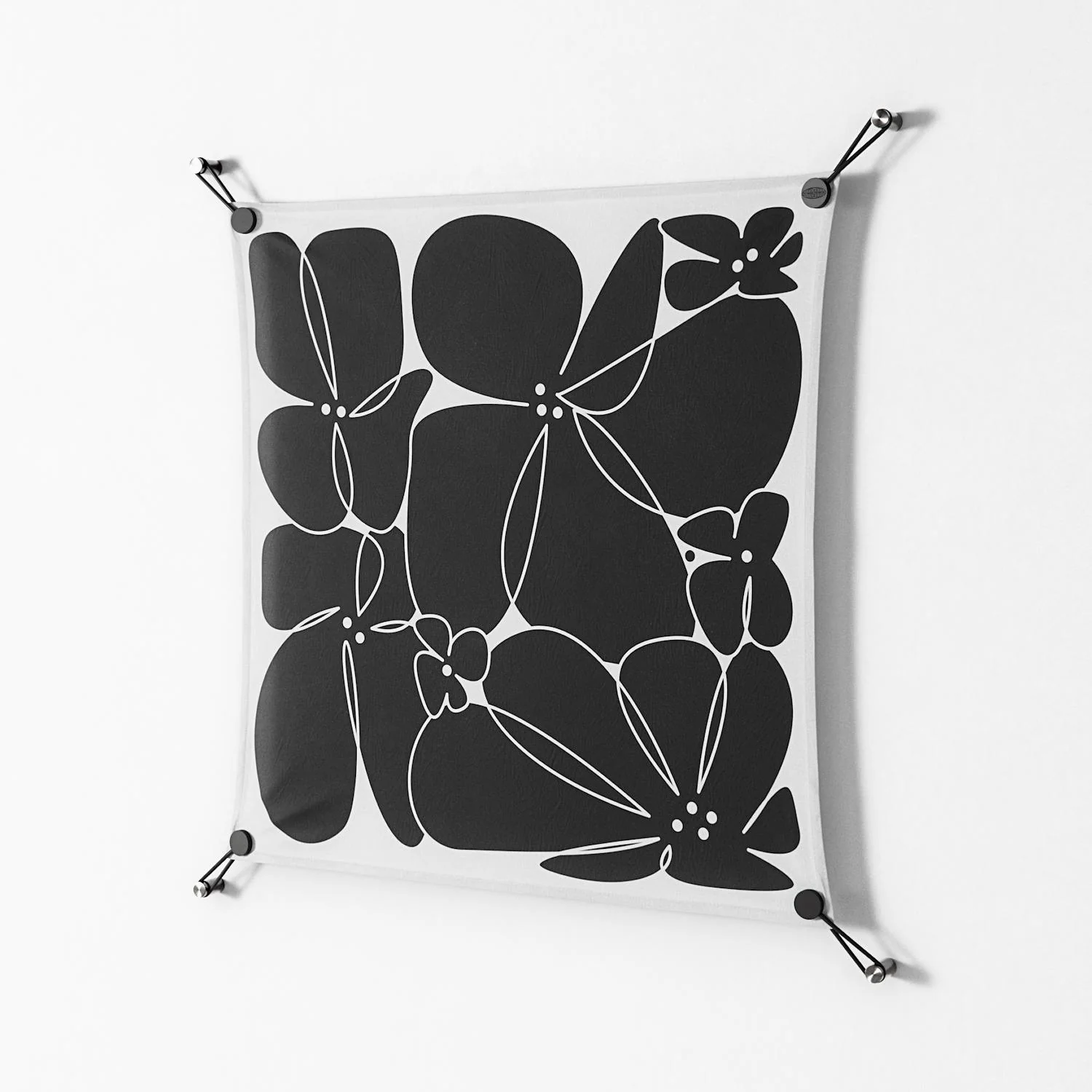Black Flowers - Work On Wall - Konrad Blaszczyk - Black - 70 x 70 cm - Image 2