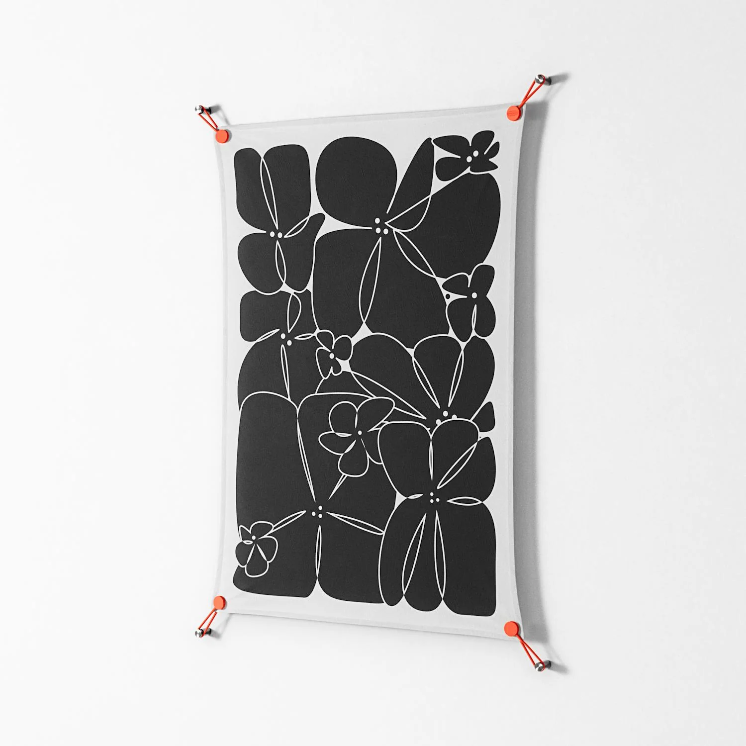 Black Flowers - Work On Wall - Konrad Blaszczyk - Orange - 70 x 100 cm - Image 2