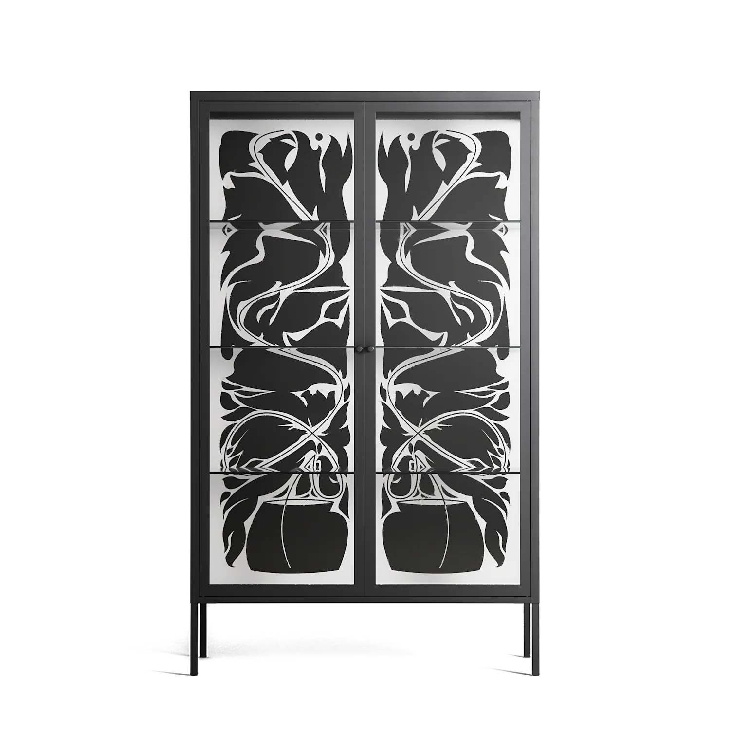 Black Potted Plant - Cabinet - Konrad Blaszczyk - Antracite - Clear glass