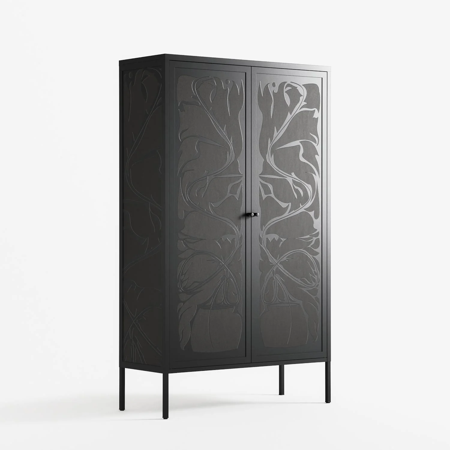 Black Potted Plant - Cabinet - Konrad Blaszczyk - Antracite - Overlay Metal - Image 4