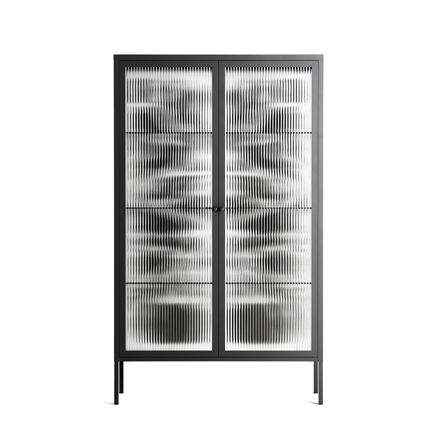 Black Potted Plant - Cabinet - Konrad Blaszczyk - Antracite - Reeded glass