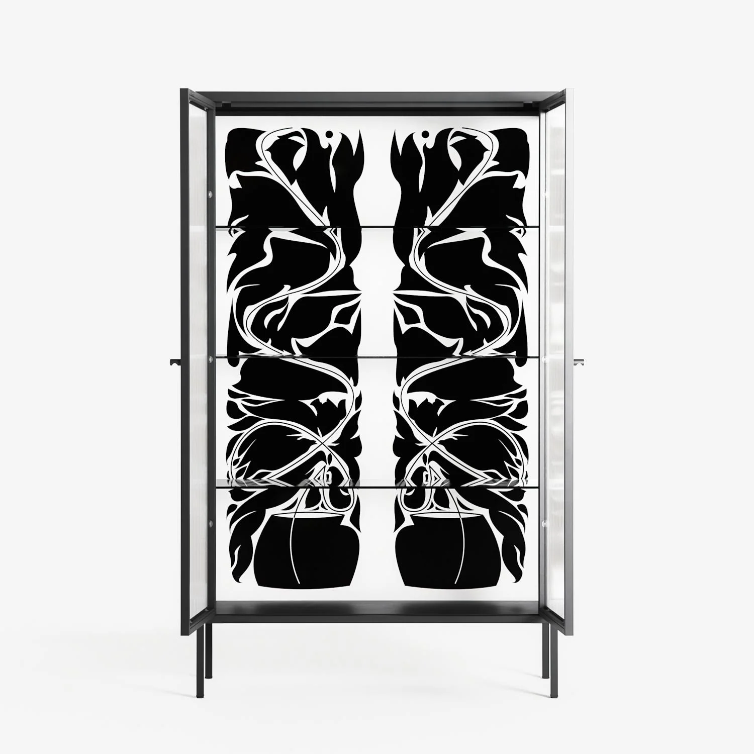 Black Potted Plant - Cabinet - Konrad Blaszczyk - Antracite - Reeded glass - Image 3