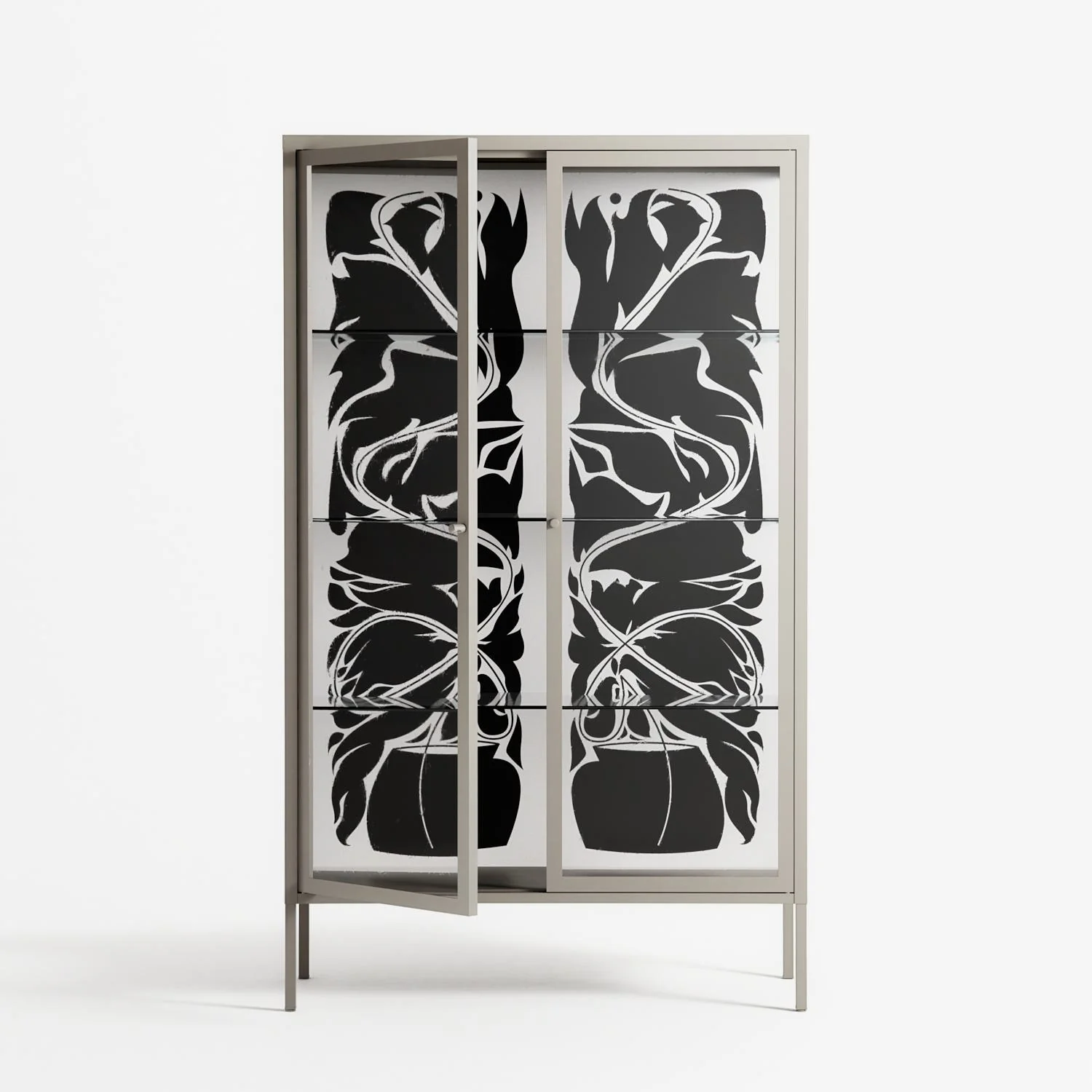 Black Potted Plant - Cabinet - Konrad Blaszczyk - Pebble - Clear glass - Image 2