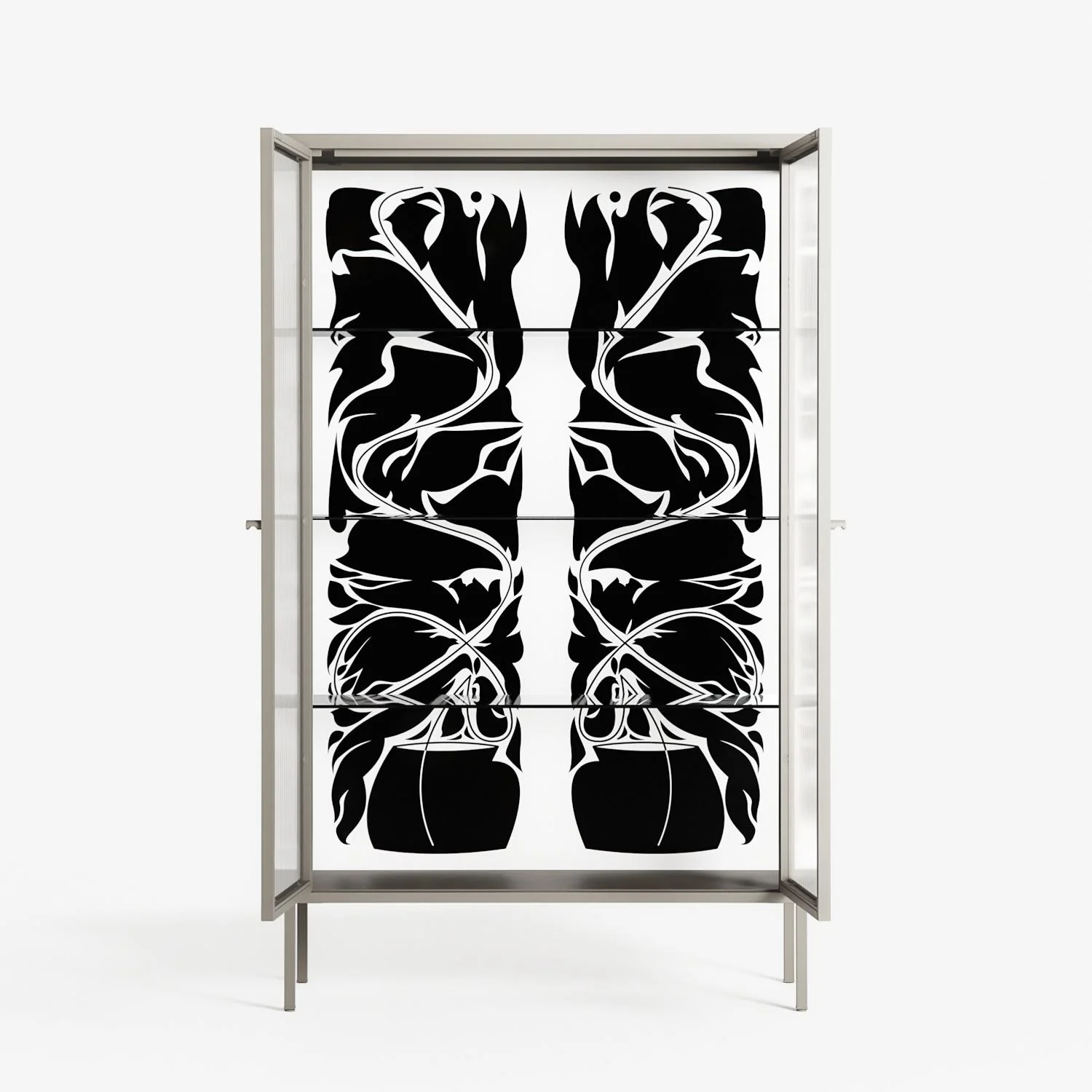 Black Potted Plant - Cabinet - Konrad Blaszczyk - Pebble - Reeded glass - Image 3
