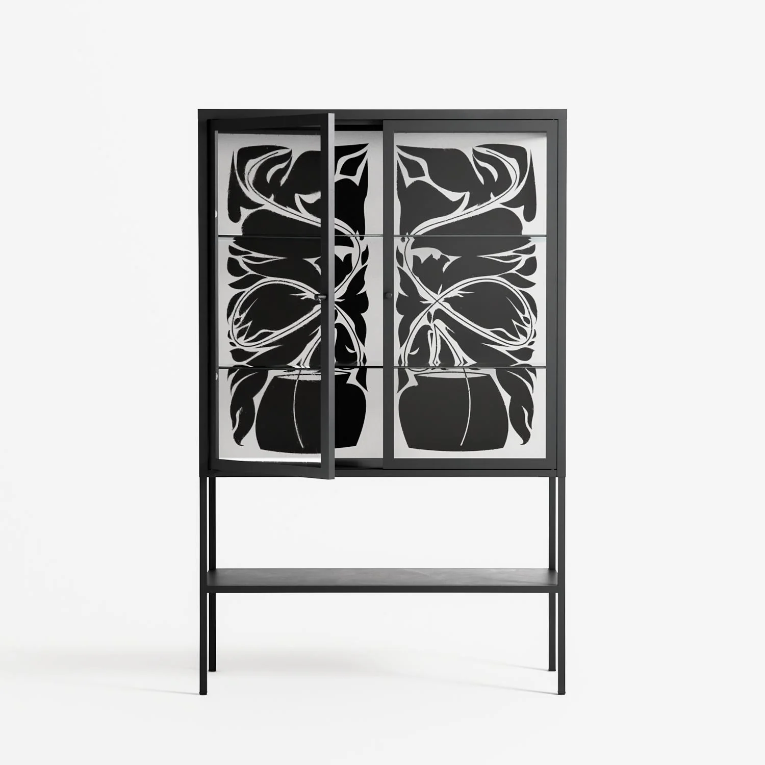 Black Potted Plant - Loft Cabinet - Konrad Blaszczyk - Antracite - Clear glass - Image 2
