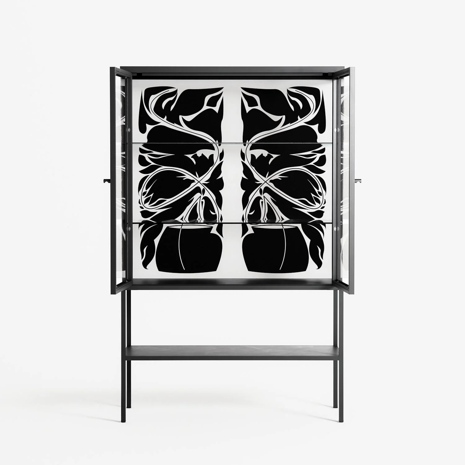 Black Potted Plant - Loft Cabinet - Konrad Blaszczyk - Antracite - Clear glass - Image 3