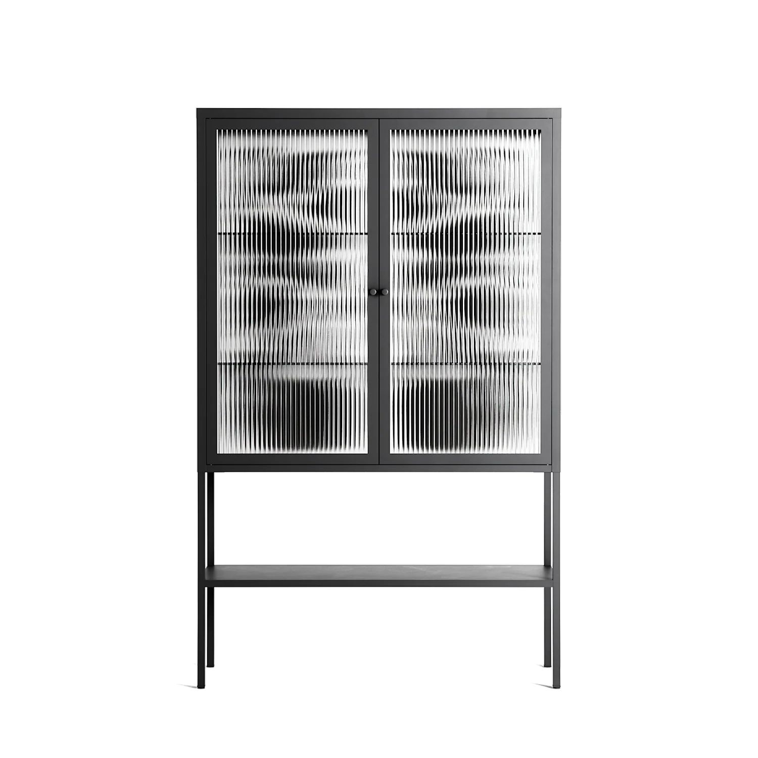 Black Potted Plant - Loft Cabinet - Konrad Blaszczyk - Antracite - Reeded glass