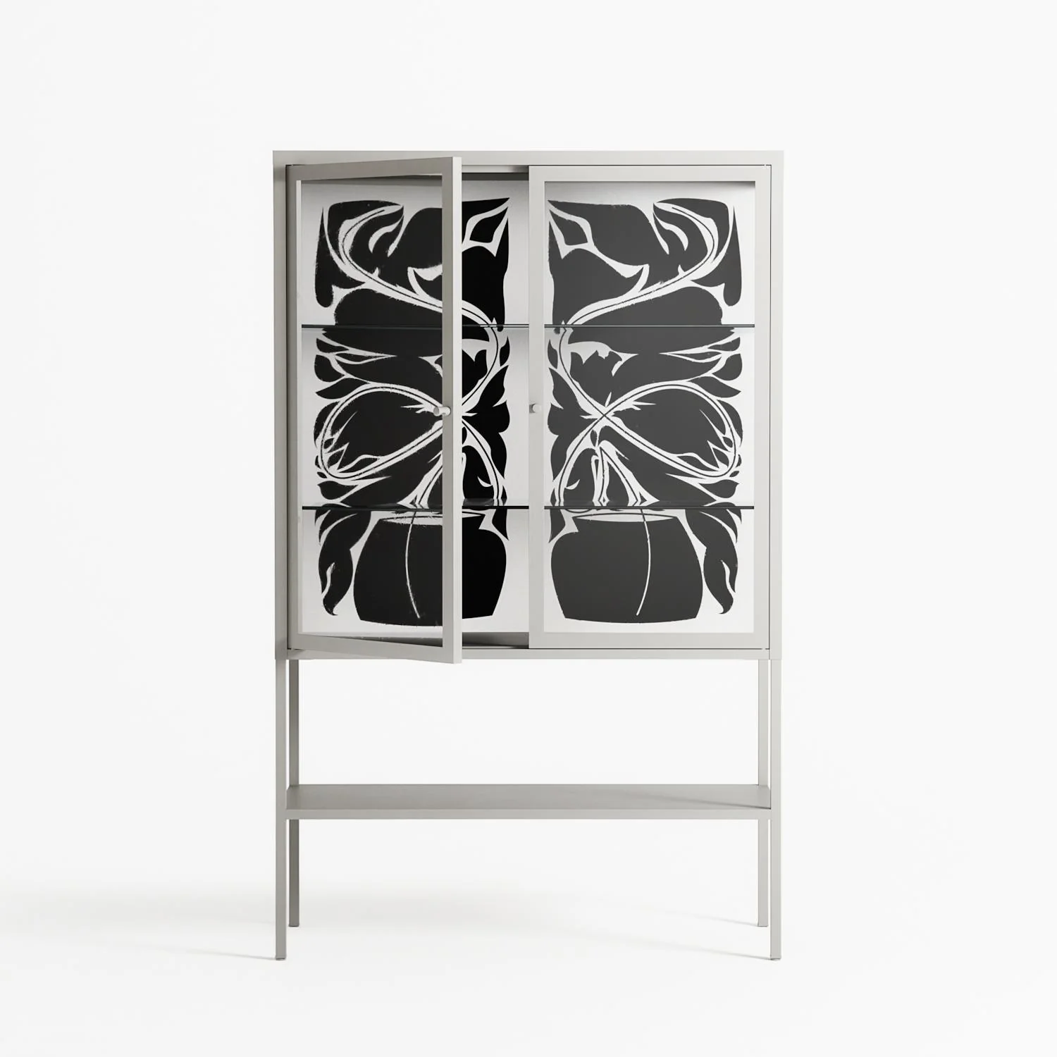 Black Potted Plant - Loft Cabinet - Konrad Blaszczyk - Chalk - Clear glass - Image 2