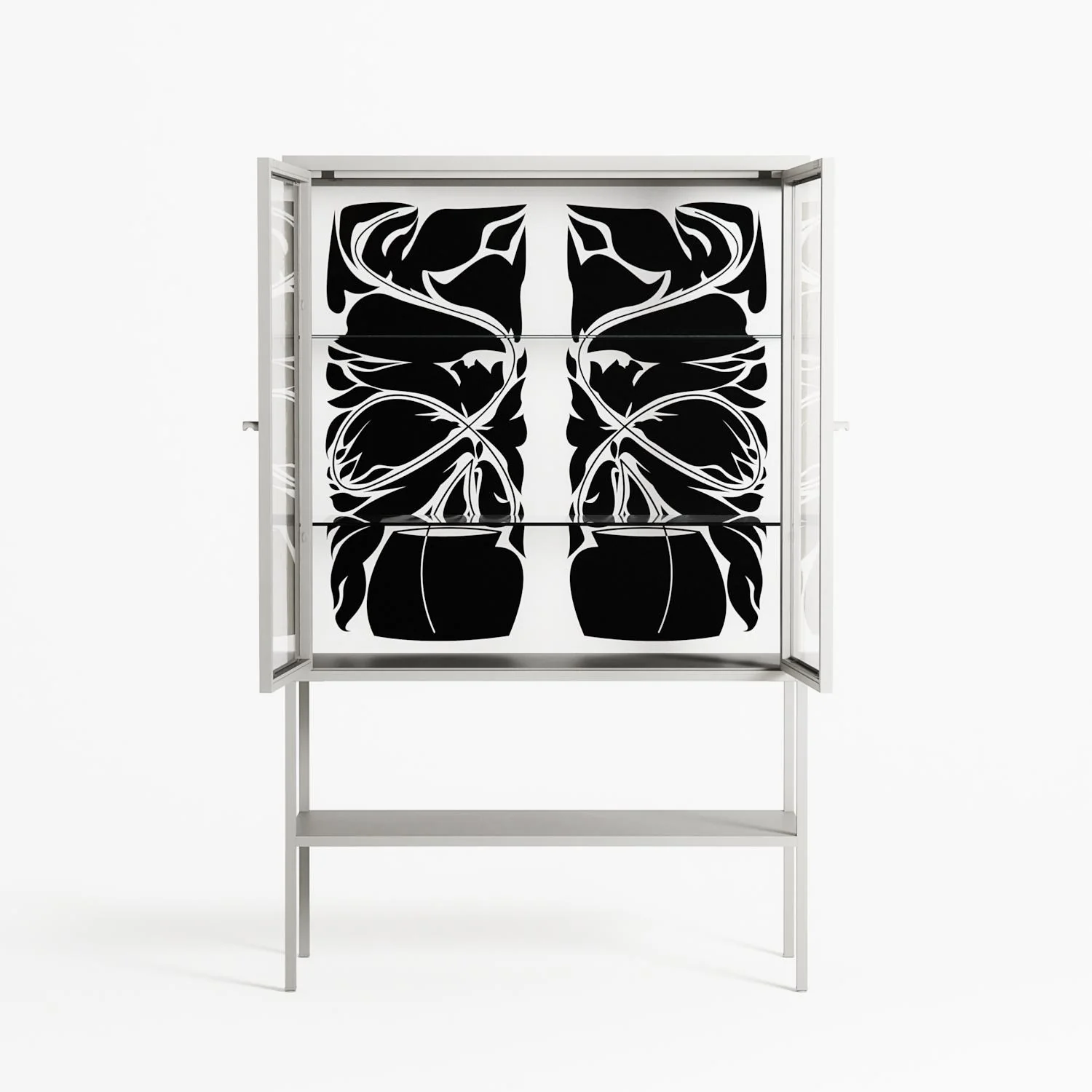 Black Potted Plant - Loft Cabinet - Konrad Blaszczyk - Chalk - Clear glass - Image 3