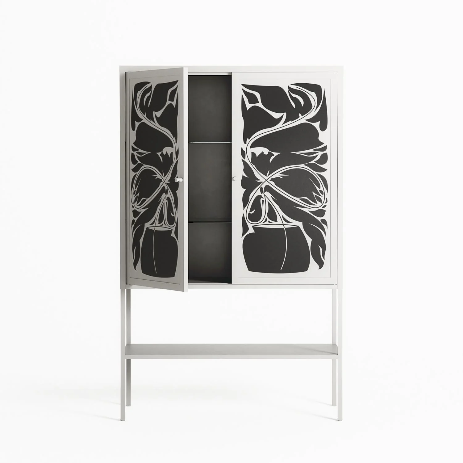 Black Potted Plant - Loft Cabinet - Konrad Blaszczyk - Chalk - Overlay Metal - Image 3