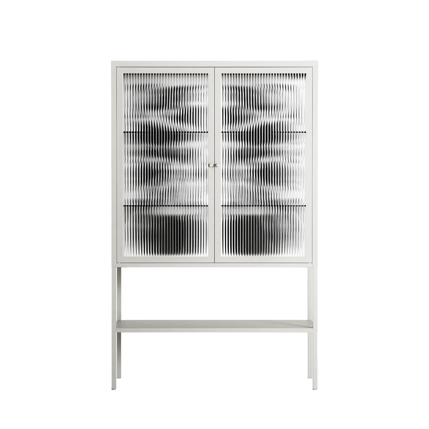 Black Potted Plant - Loft Cabinet - Konrad Blaszczyk - Chalk - Reeded glass