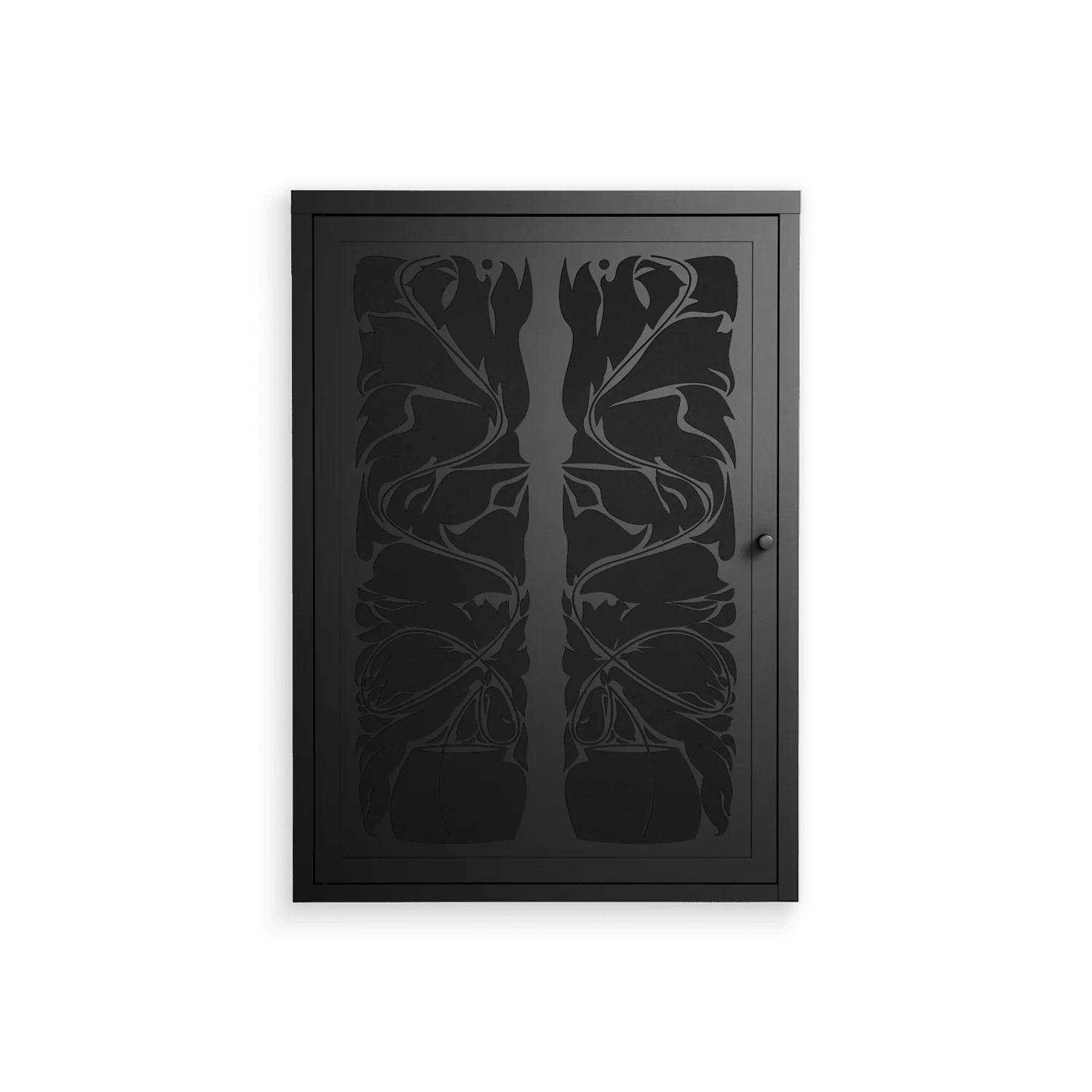Black Potted Plant - Wall Cabinet - Konrad Blaszczyk - Antracite - Overlay Metal