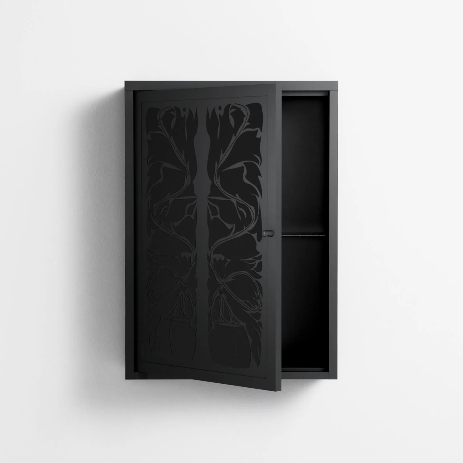 Black Potted Plant - Wall Cabinet - Konrad Blaszczyk - Antracite - Overlay Metal - Image 3