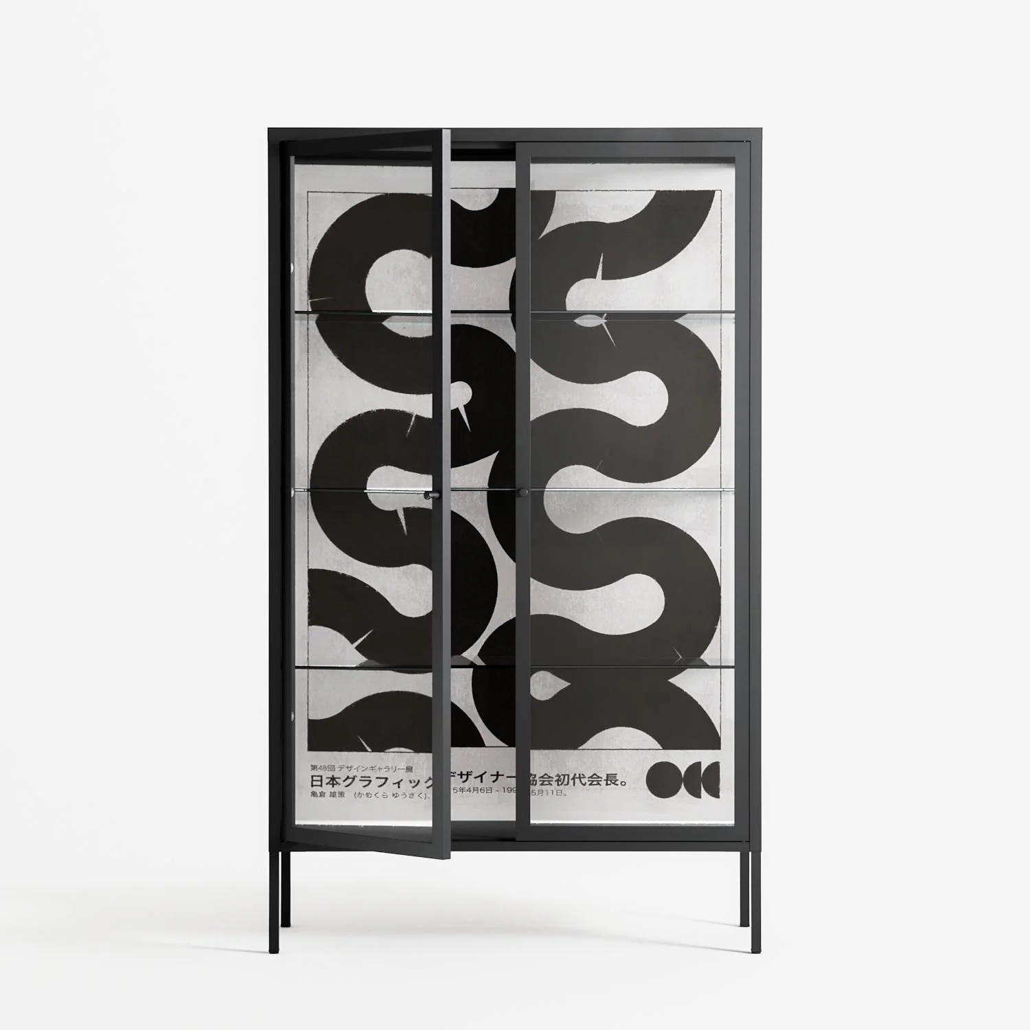 Black Waves - Cabinet - Alexander Khabbazi - Antracite - Clear glass - Image 2