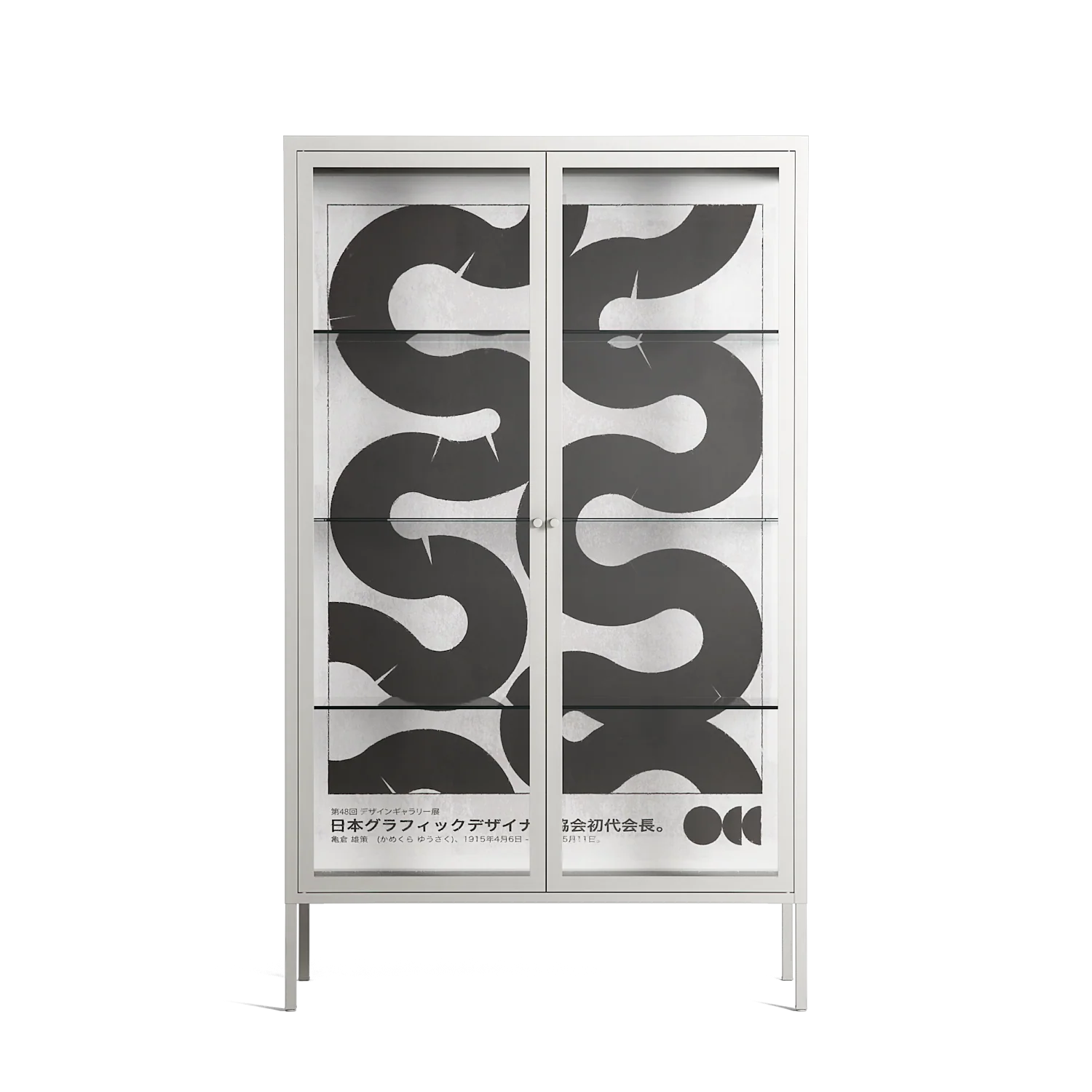 Black Waves - Cabinet - Alexander Khabbazi - Chalk - Clear glass