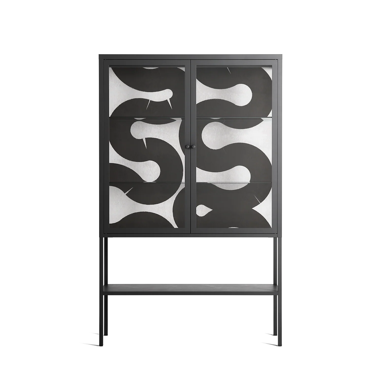 Black Waves - Loft Cabinet - Alexander Khabbazi - Antracite - Clear glass