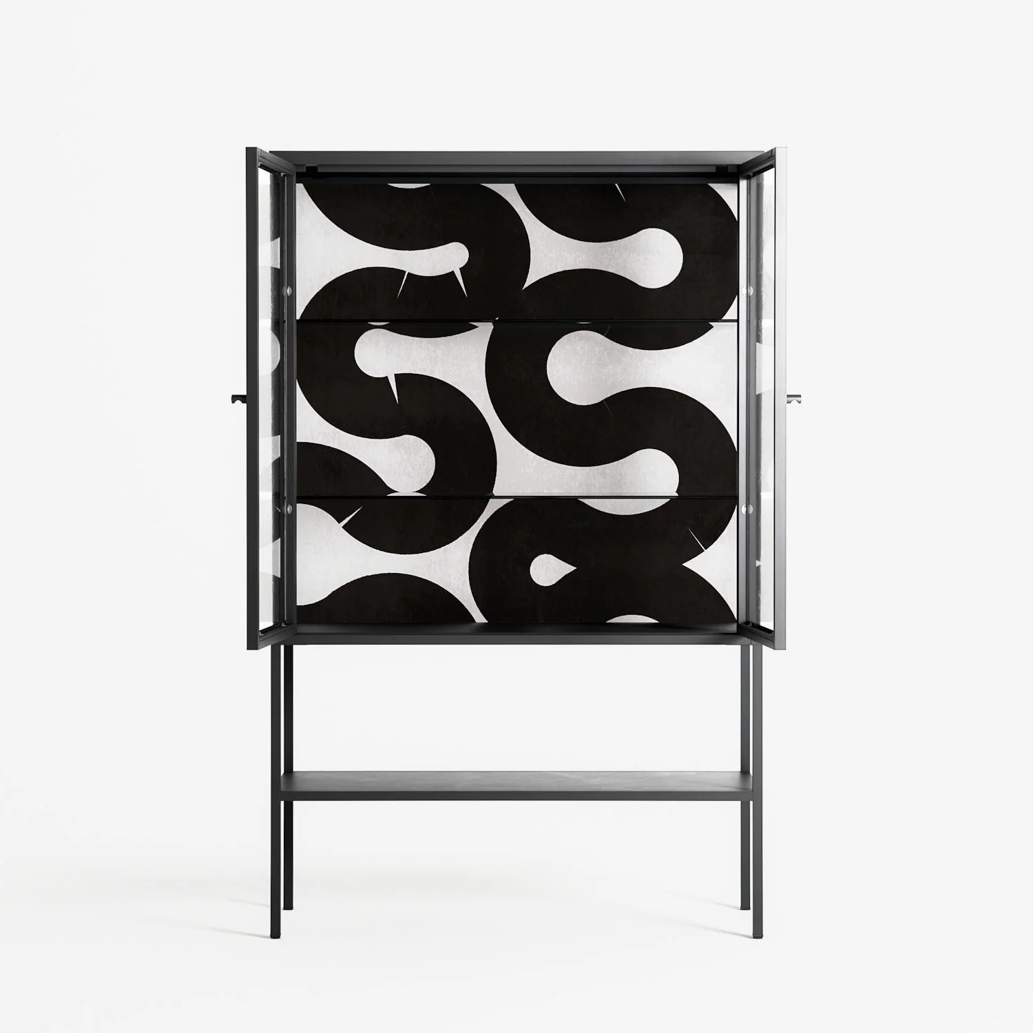 Black Waves - Loft Cabinet - Alexander Khabbazi - Antracite - Clear glass - Image 3