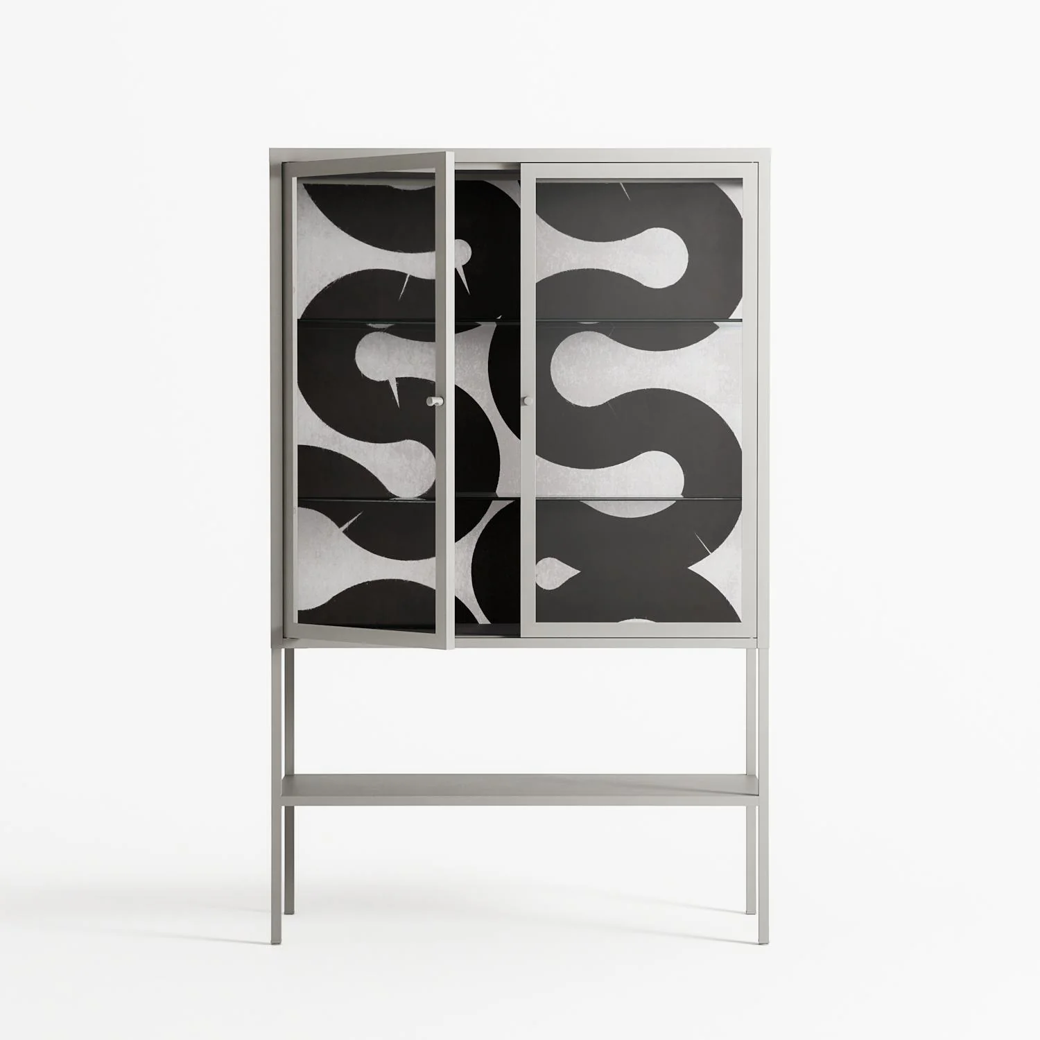 Black Waves - Loft Cabinet - Alexander Khabbazi - Chalk - Clear glass - Image 2