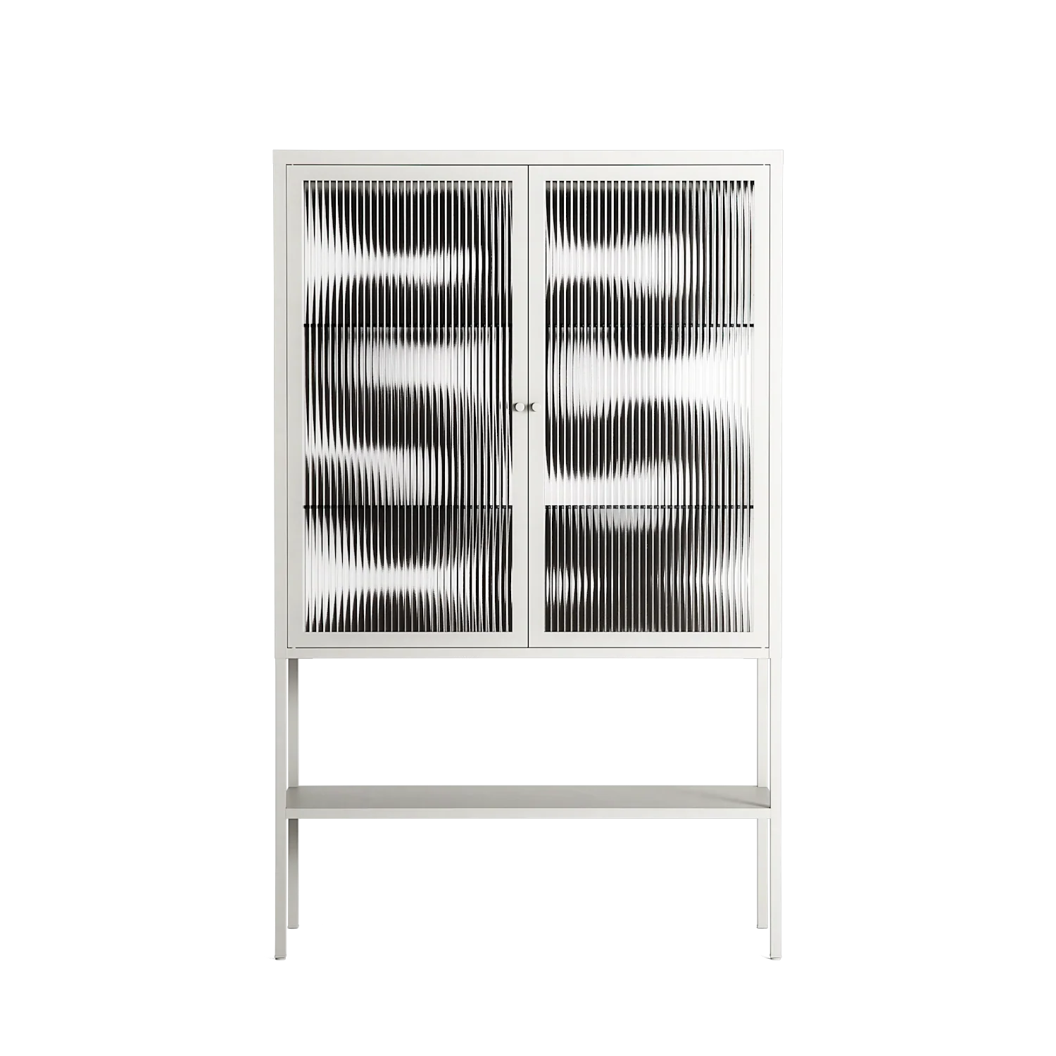 Black Waves - Loft Cabinet - Alexander Khabbazi - Chalk - Reeded glass