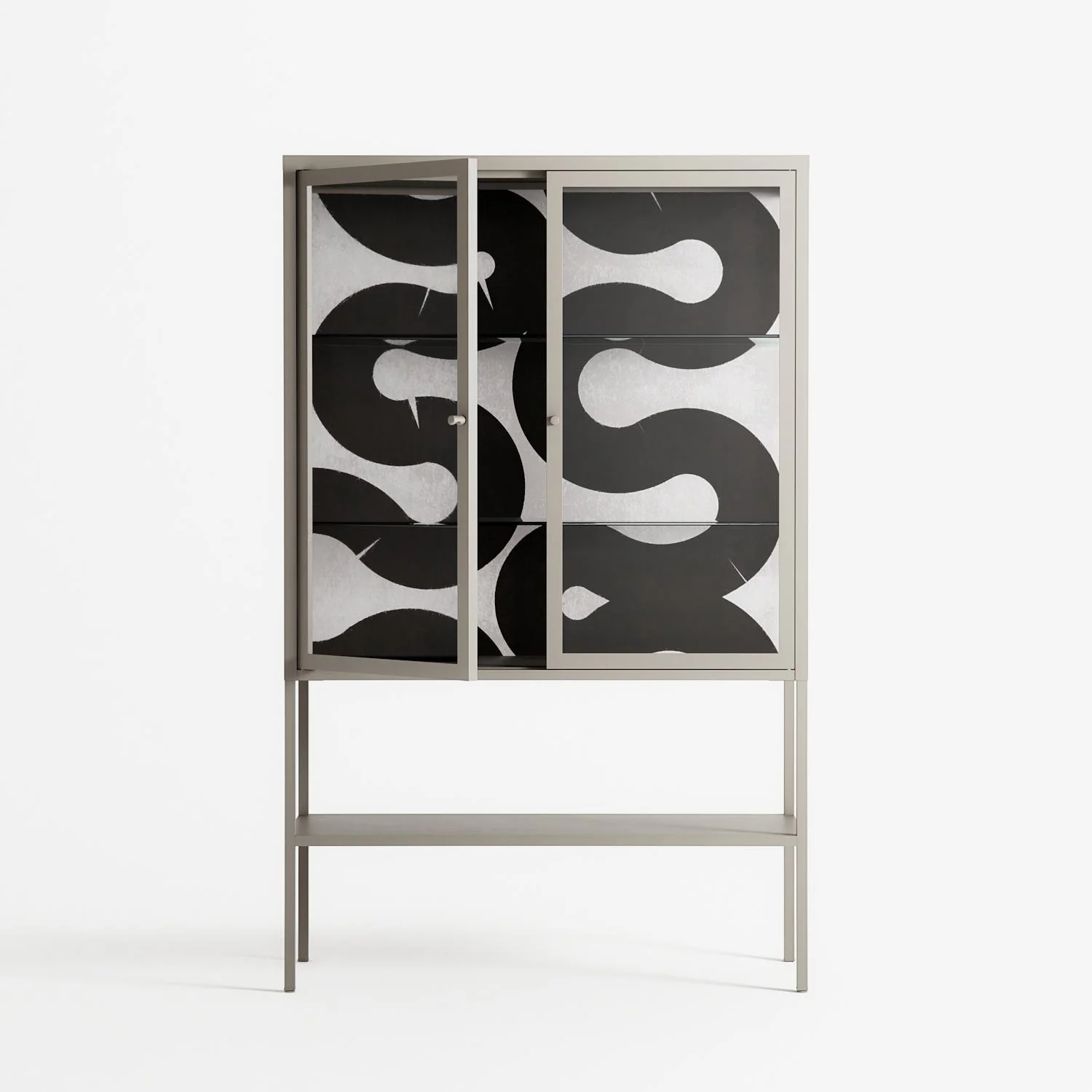 Black Waves - Loft Cabinet - Alexander Khabbazi - Pebble - Clear glass - Image 2