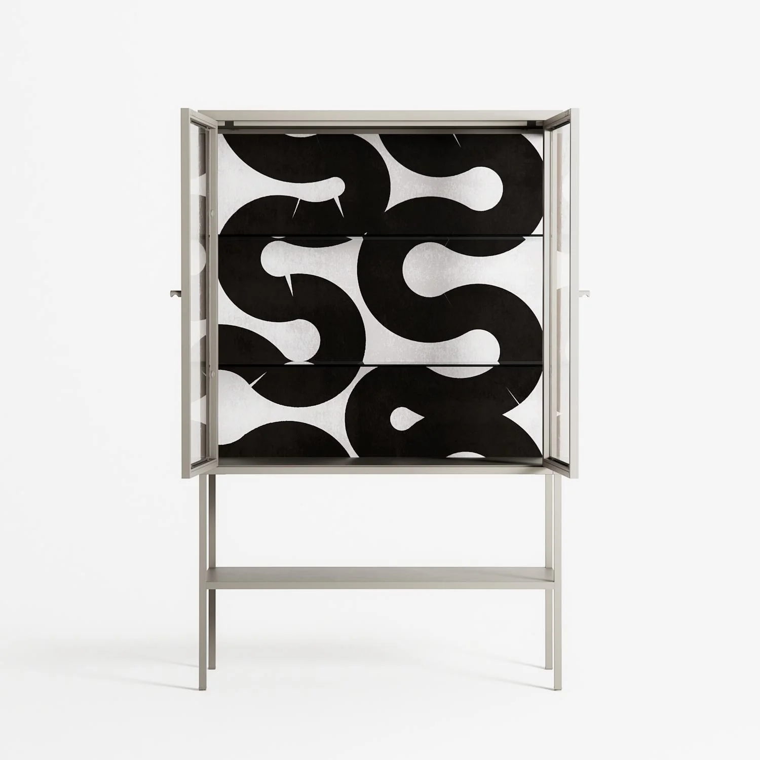 Black Waves - Loft Cabinet - Alexander Khabbazi - Pebble - Clear glass - Image 3