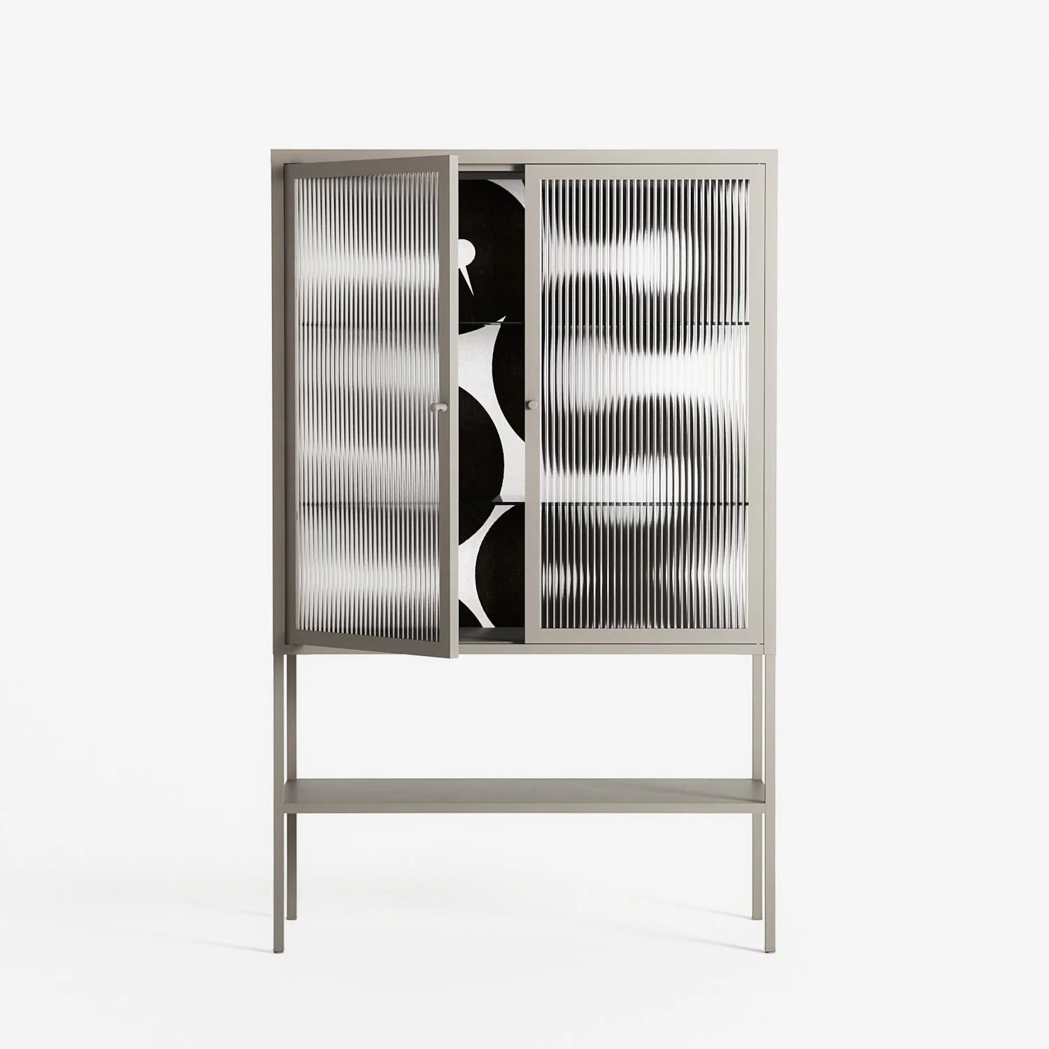 Black Waves - Loft Cabinet - Alexander Khabbazi - Pebble - Reeded glass - Image 2