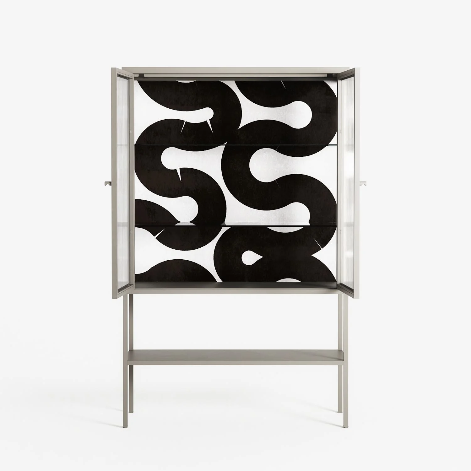 Black Waves - Loft Cabinet - Alexander Khabbazi - Pebble - Reeded glass - Image 3