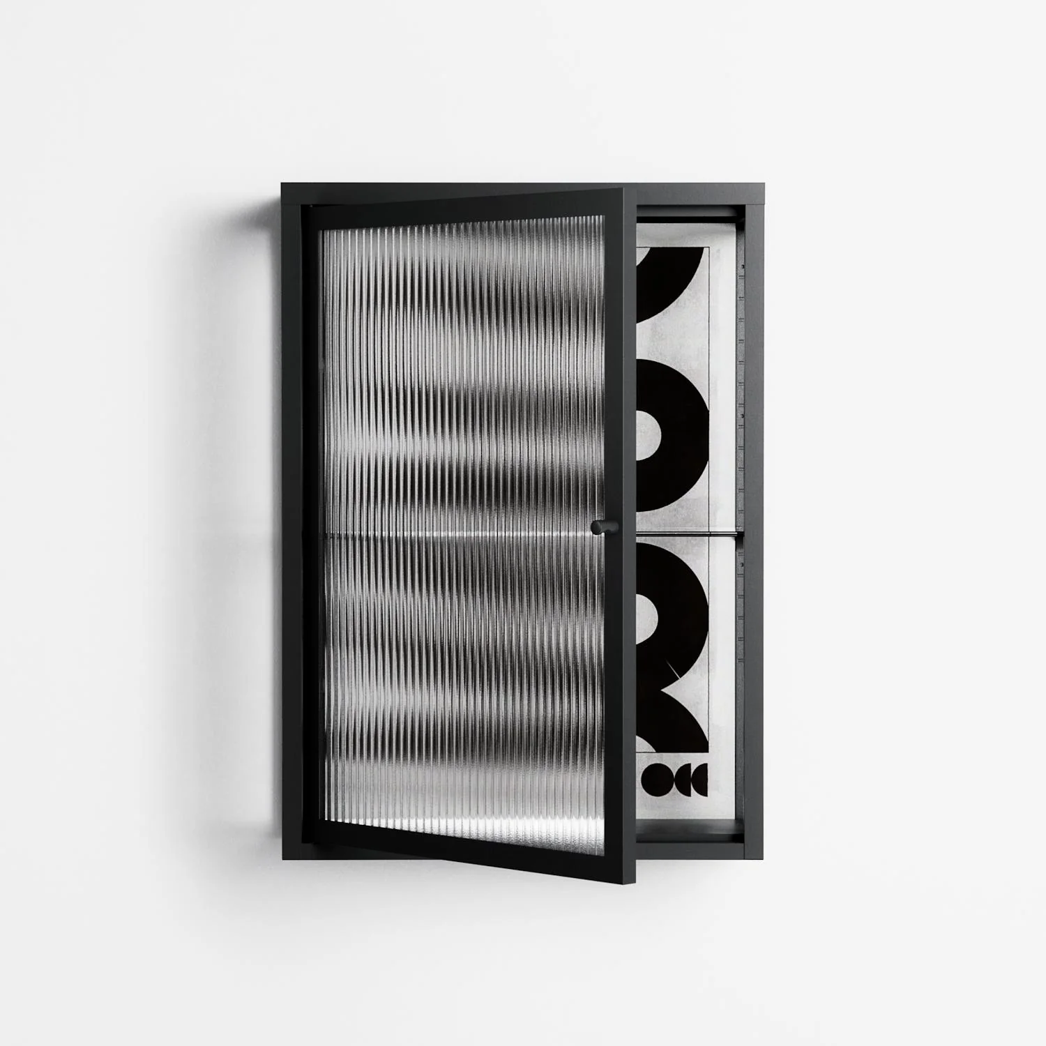 Black Waves - Wall Cabinet - Alexander Khabbazi - Antracite - Reeded glass