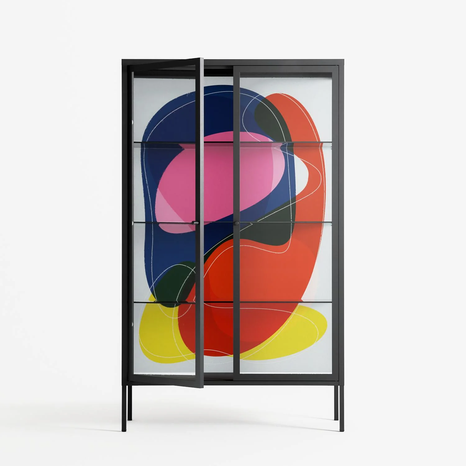 Blends - Cabinet - Vratislav Pecka - Antracite - Clear glass - Image 2