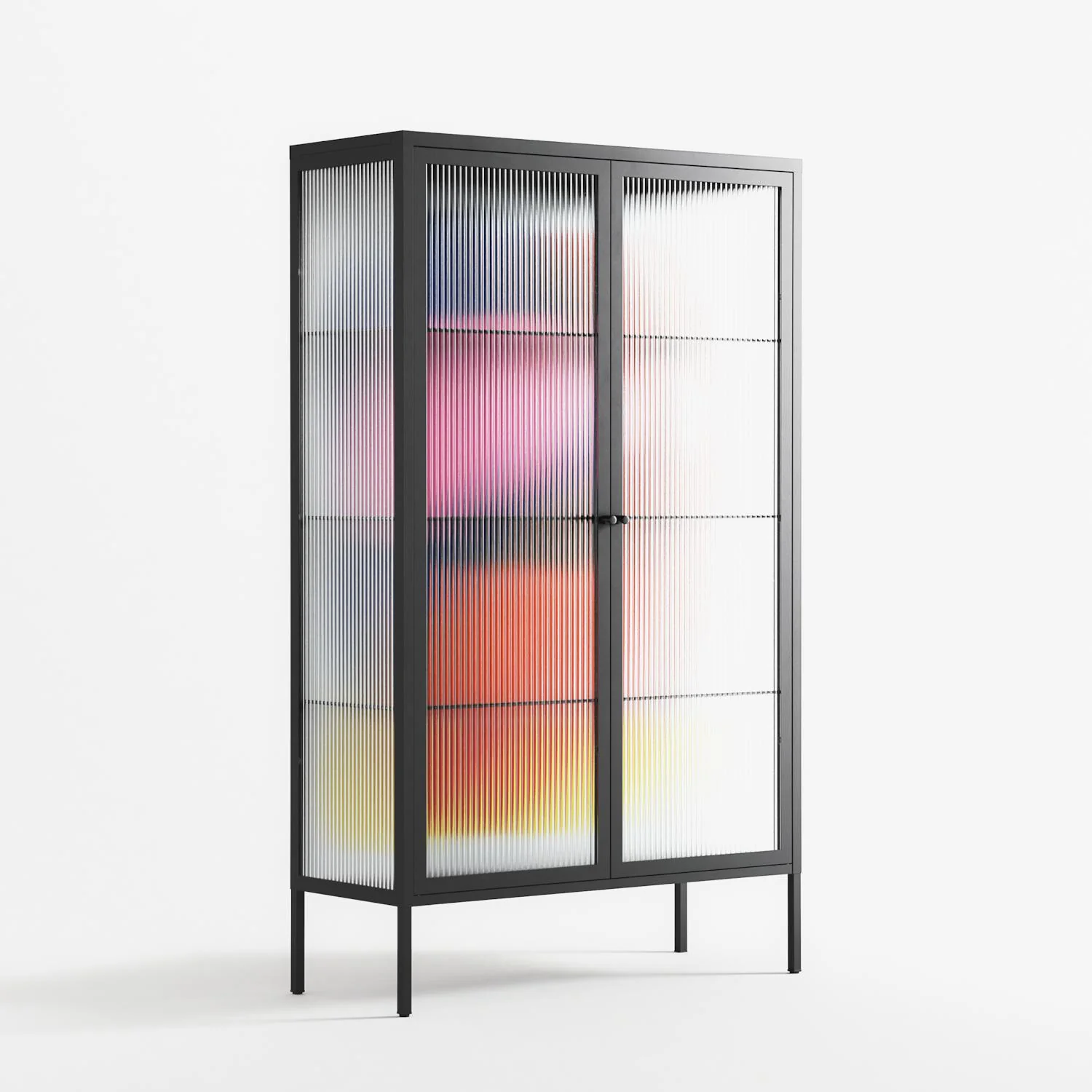 Blends - Cabinet - Vratislav Pecka - Antracite - Reeded glass - Image 4