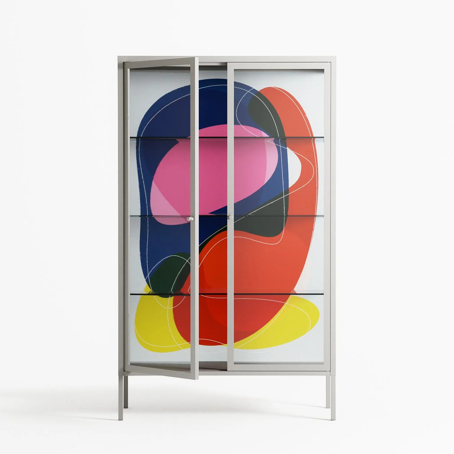 Blends - Cabinet - Vratislav Pecka - Chalk - Clear glass - Image 2