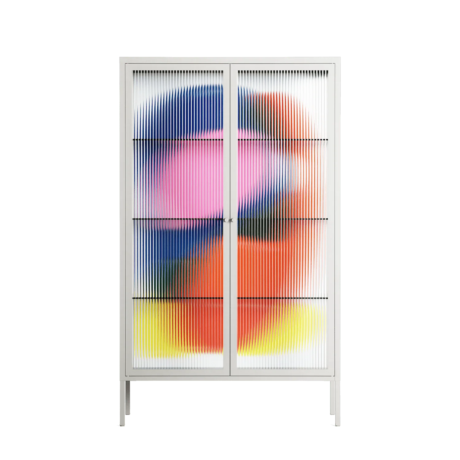 Blends - Cabinet - Vratislav Pecka - Chalk - Reeded glass
