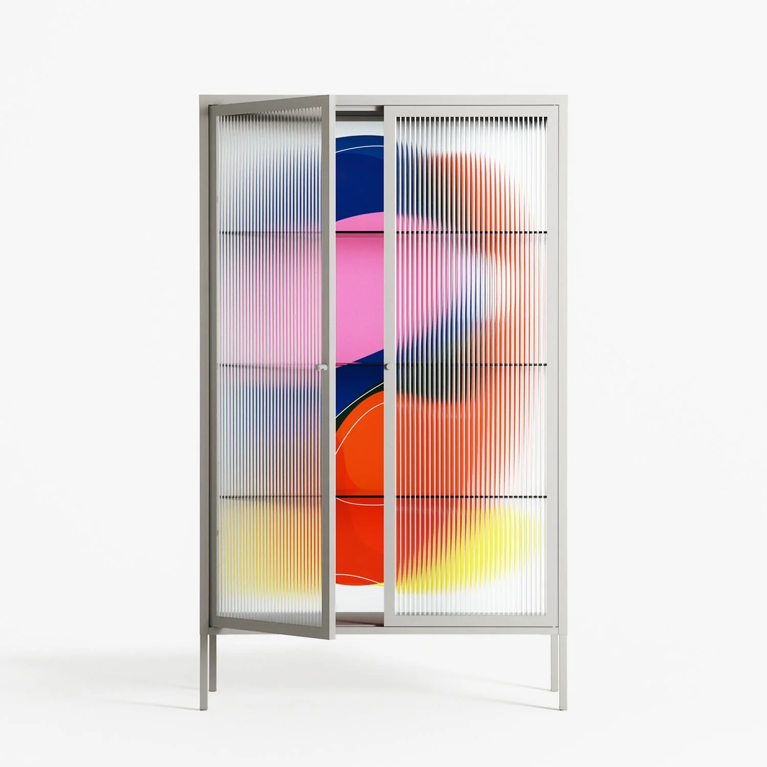 Blends - Cabinet - Vratislav Pecka - Chalk - Reeded glass - Image 2