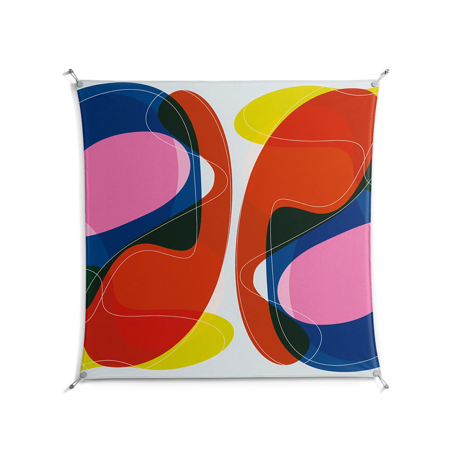 Blends Duo - Work On Wall - Vratislav Pecka - Silver - 140 x 140 cm