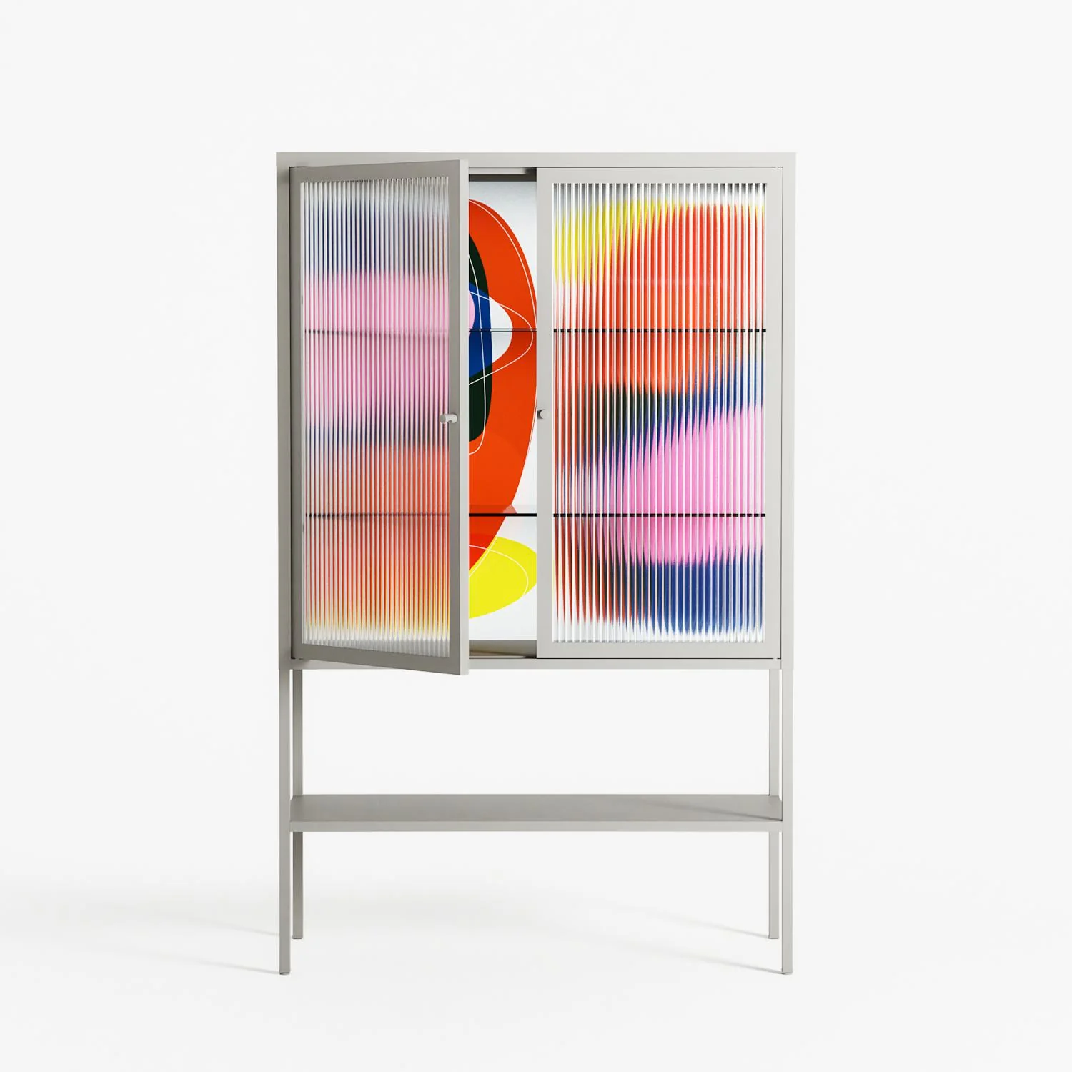 Blends - Loft Cabinet - Vratislav Pecka - Chalk - Reeded glass - Image 2