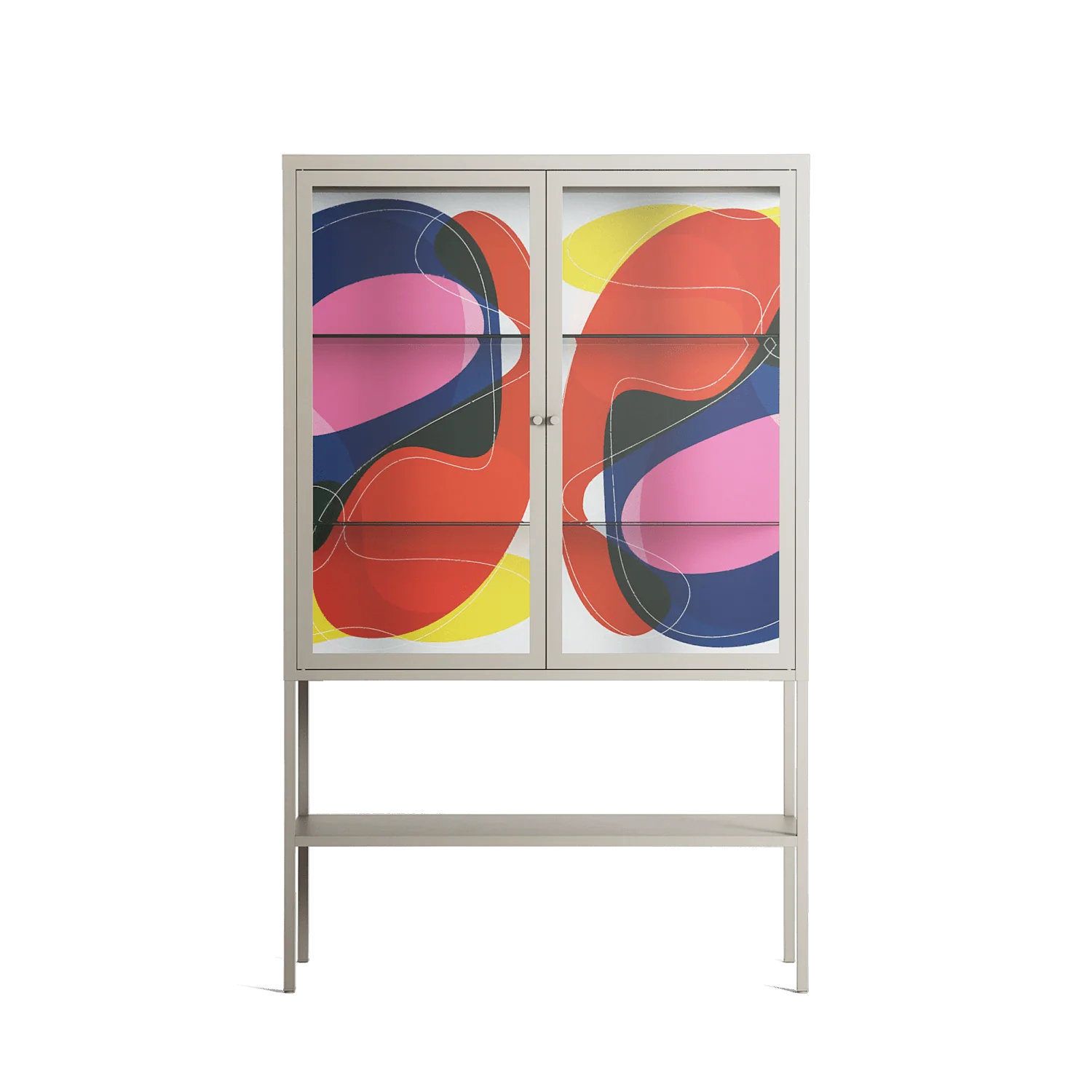 Blends - Loft Cabinet - Vratislav Pecka - Pebble - Clear glass