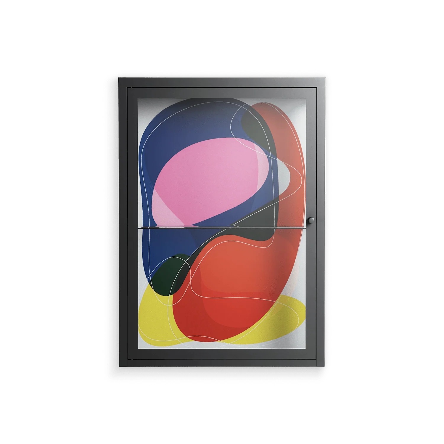Blends - Wall Cabinet - Vratislav Pecka - Antracite - Clear glass