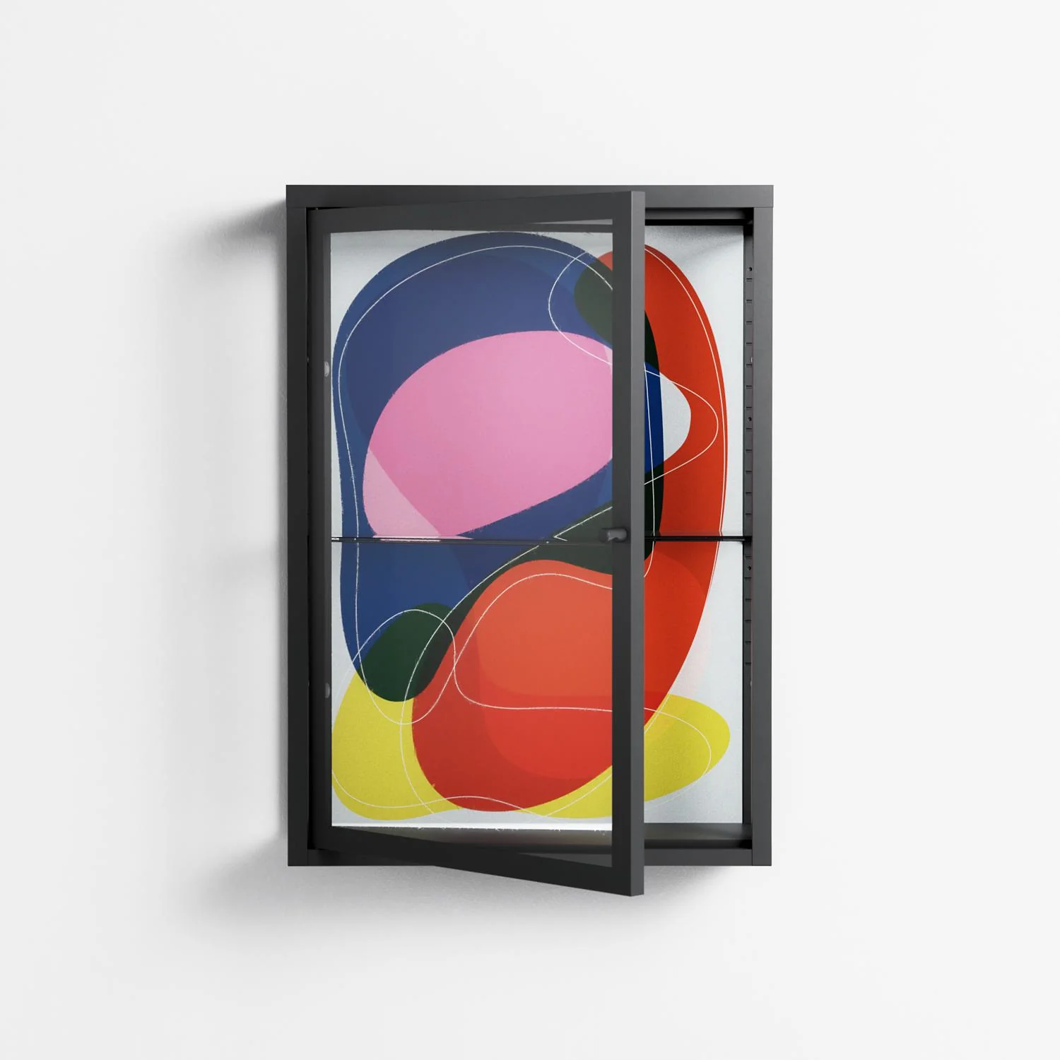 Blends - Wall Cabinet - Vratislav Pecka - Antracite - Clear glass - Image 2