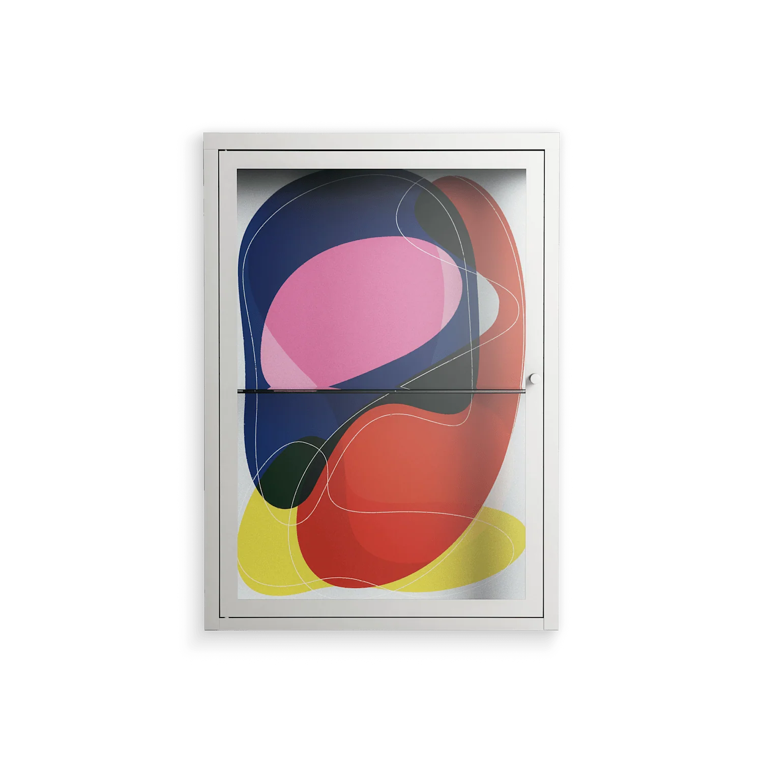 Blends - Wall Cabinet - Vratislav Pecka - Chalk - Clear glass